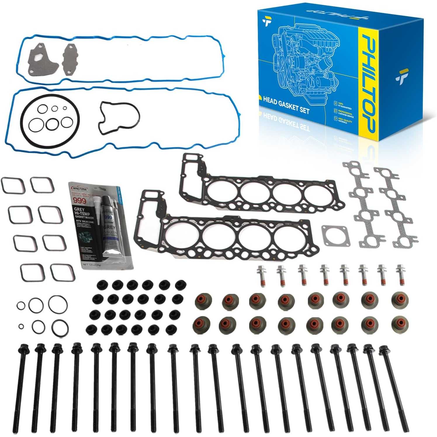 PHILTOP HS26157PT1 ES71129 Head Gasket Set Compatible with 2004 Ram1500 SLT/ST 4.7L,Head Gasket kit