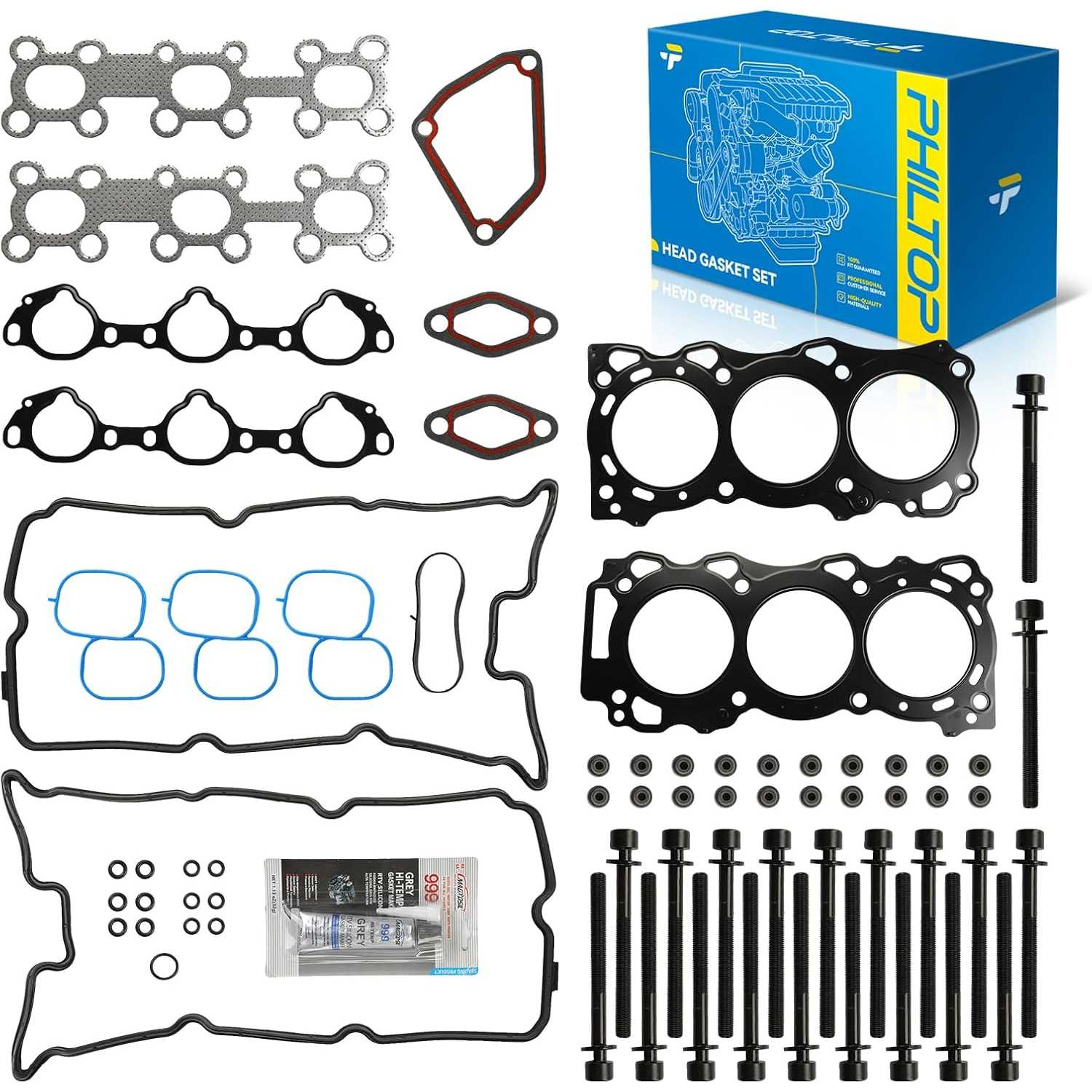 PHILTOP HS26370PT Head Gasket Set Fit for Nissan Frontier 2005-2019, Pathfinder 2005-2012, Xterra 2005-2015, NV2500/NV1500/NV350