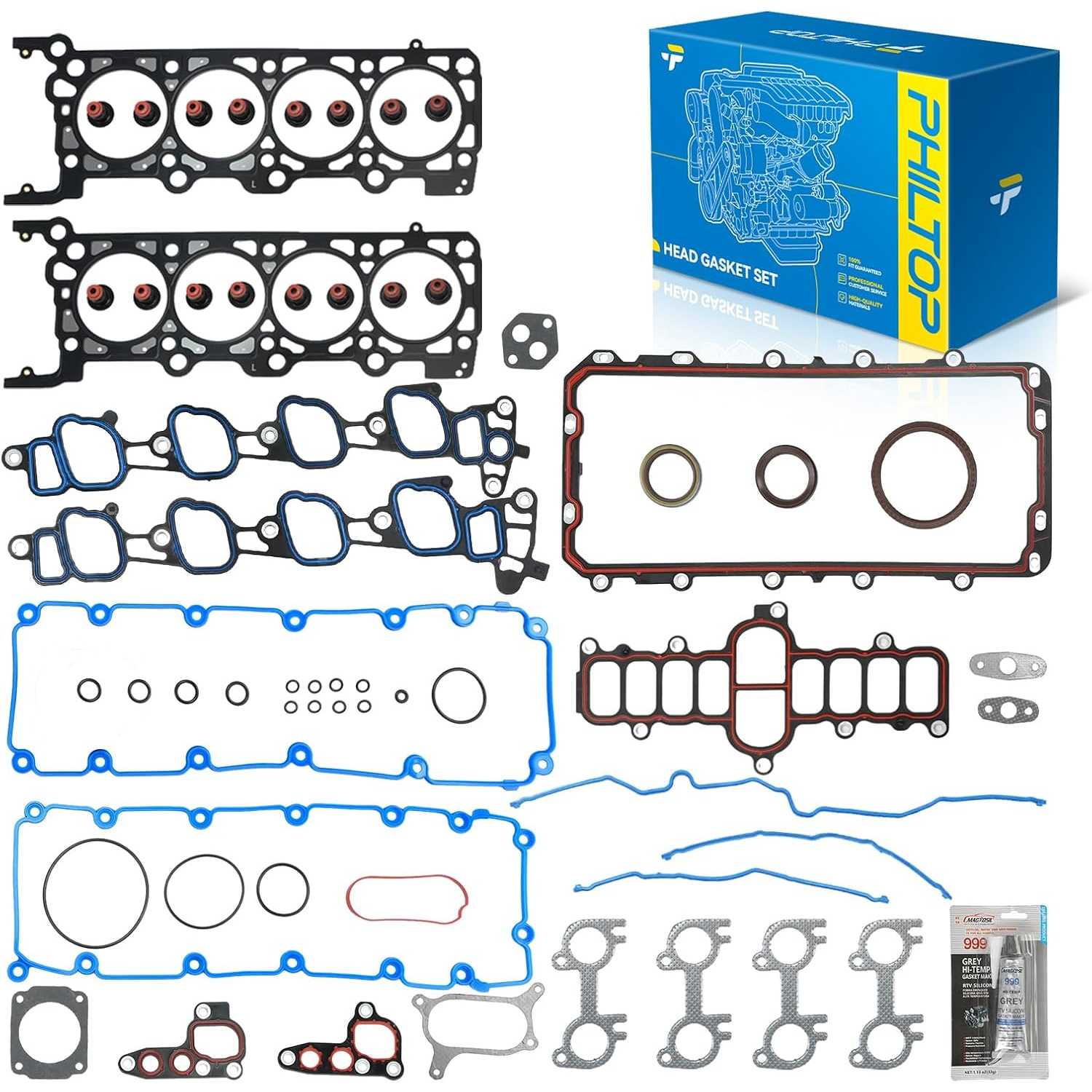 PHILTOP HS9790PT-15 Head Gasket Set Compatible with Ford F-150 / Expedition/F-250 Super Duty/F-350 2000-2004, E-350 Super Duty 2