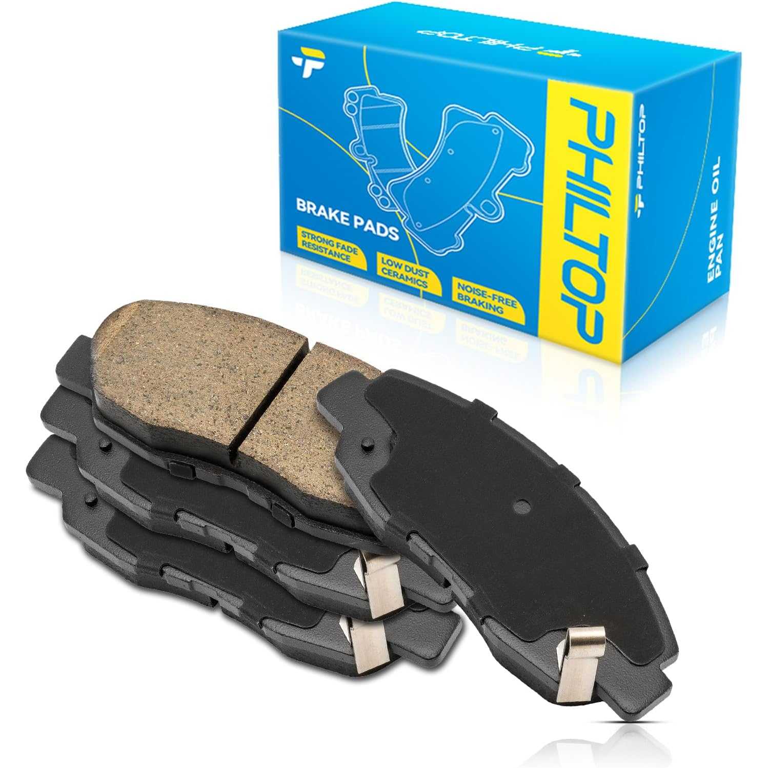 PHILTOP Front Ceramic Disc Brake Pads Set Compatible with Accord, CL, 4 Pcs