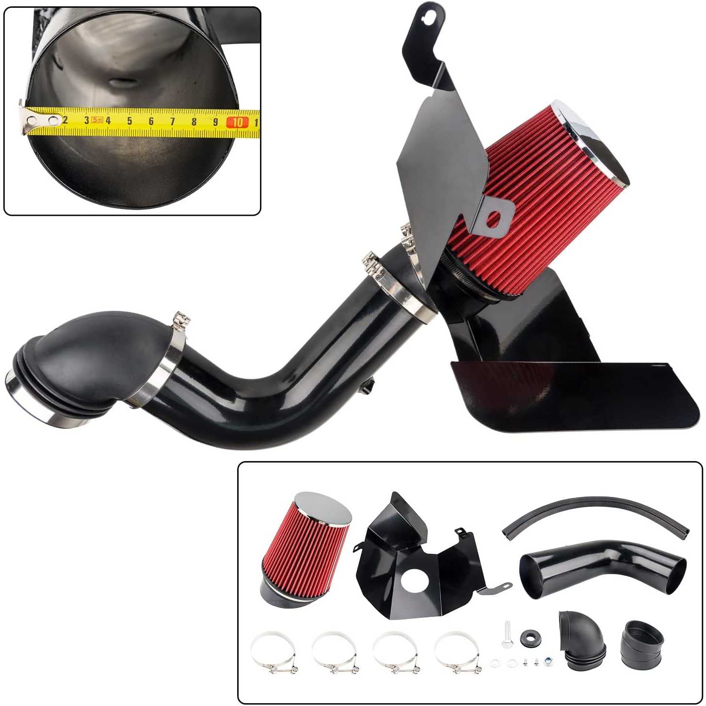 ZonCar®️ Cold Air Intake Kit for 2003-2007 Dodge Ram 2500 DRSS-5138 Aluminum Polished 5