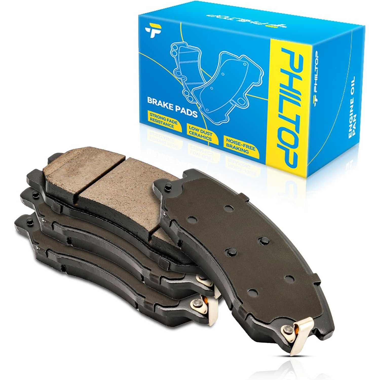 PHILTOP Front Ceramic Disc Brake Pads Set Compatible with Equinox, Captiva Sport, Vue, Torrent, XL-7, Vue, 4 Pcs