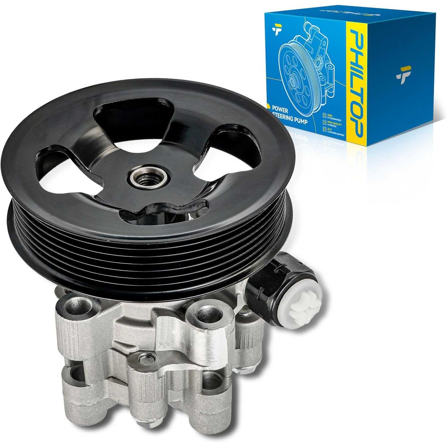 PHILTOP Power Steering Pump Replacement 21677, Fit for 2016-2022 Tacoma 3.5L, Power Steering Pump with Pulley