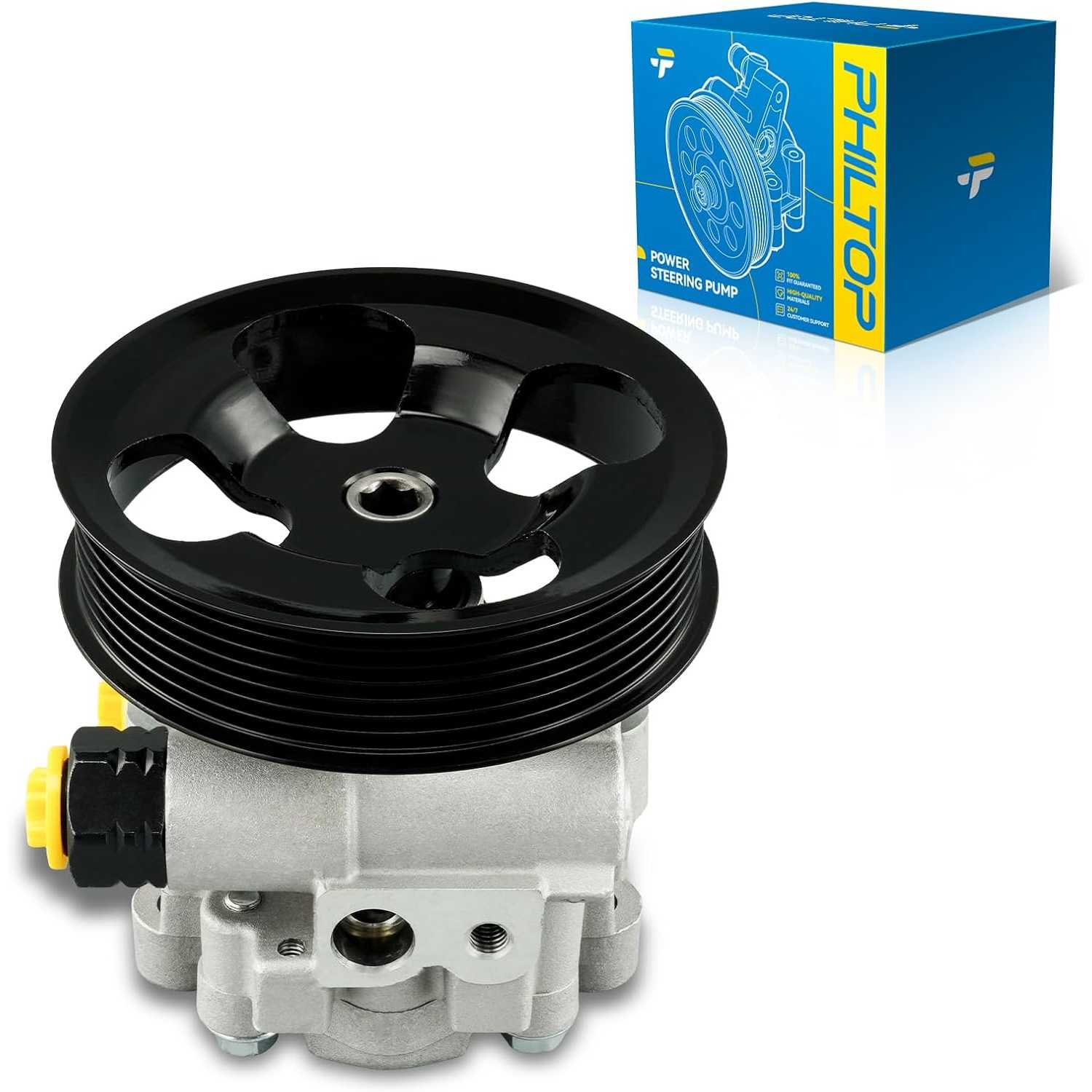 PHILTOP 215446 Power Steering Pump Fit For 2005-2010 tC,Power Steering Pump with Pulley