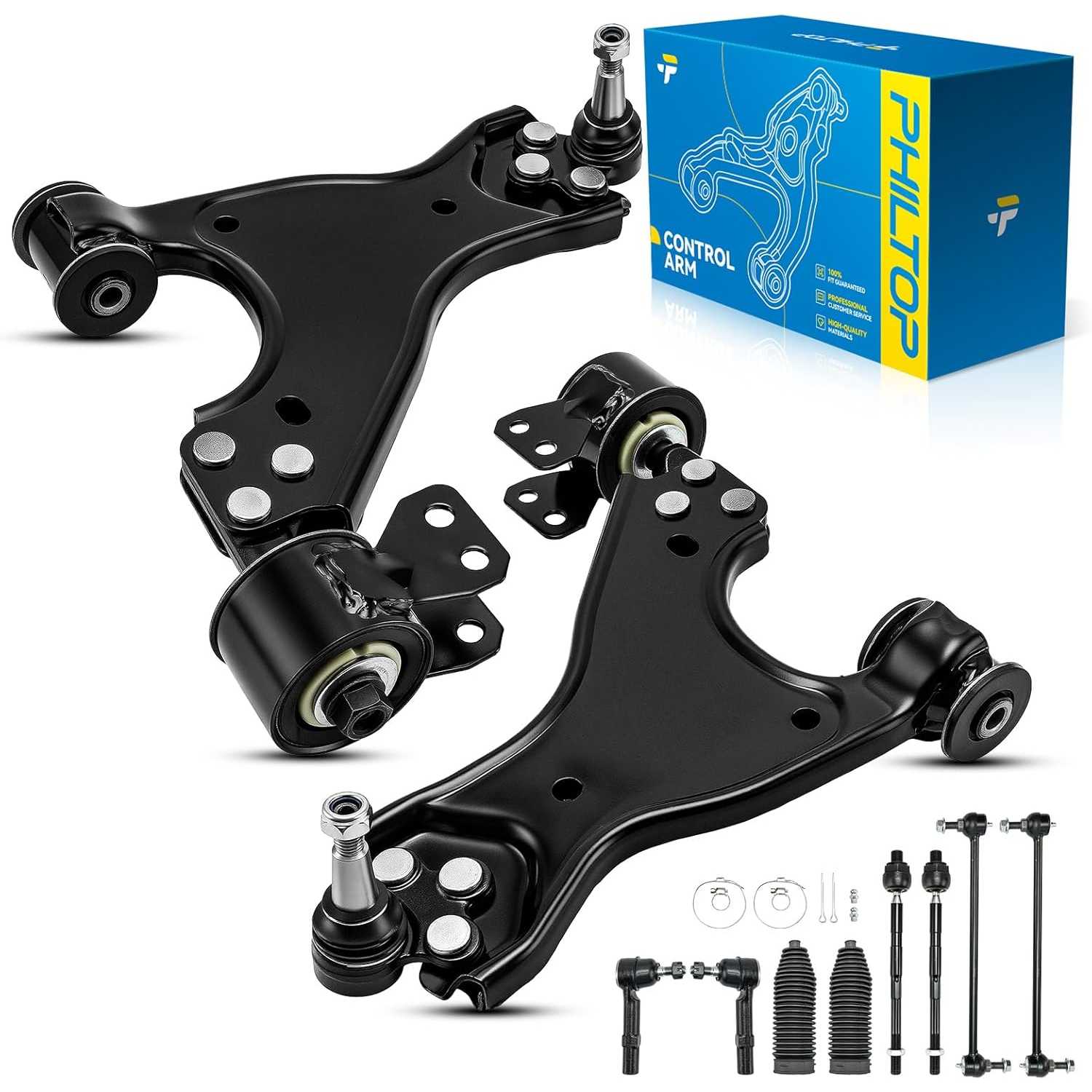 PHILTOP 10pcs Front End Suspension Kit for Chevrolet Traverse 2009-2017, GMC Acadia 2007-2016, Buick Enclave 2008-2017, Saturn O