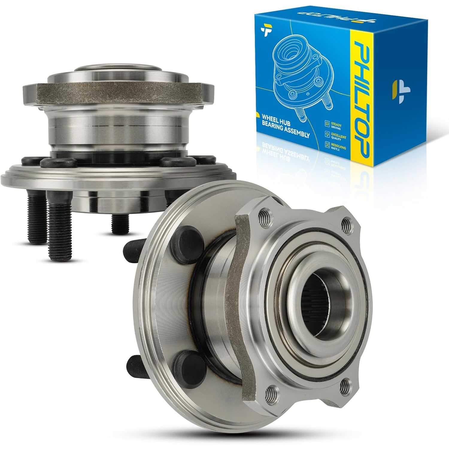 PHILTOP 512555 Rear Wheel Bearing Hub Assembly Fit for Dodge Charger 2015-2023, Dodge Challenger 2015-2023, Chrysler 300 2015-20