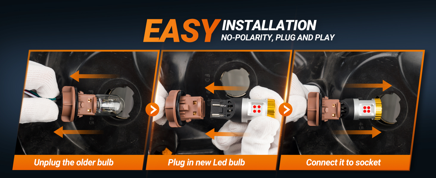 Sealight 7443 7440 7441 7444 T20 W21W LED Light Bulb Red Brake Tail Stop Parking Blinker Lights