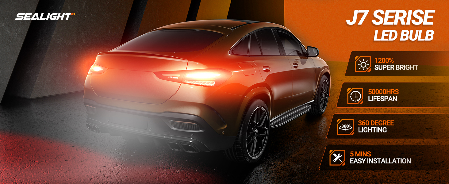 Sealight 7443 7440 7441 7444 T20 W21W LED Light Bulb Red Brake Tail Stop Parking Blinker Lights