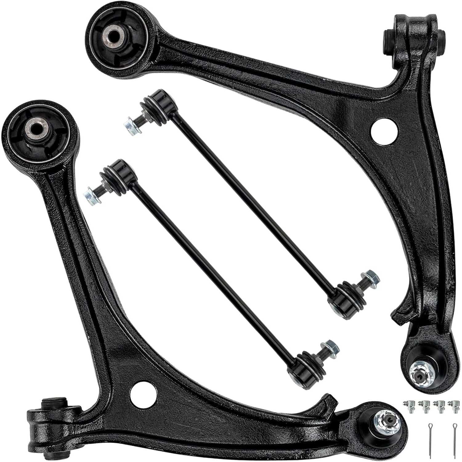 PHILTOP 4Pcs Suspension Kit Front Lower Control Arm w/Ball Joint Sway Bar End Link Fit for 2005-2010 Odyssey