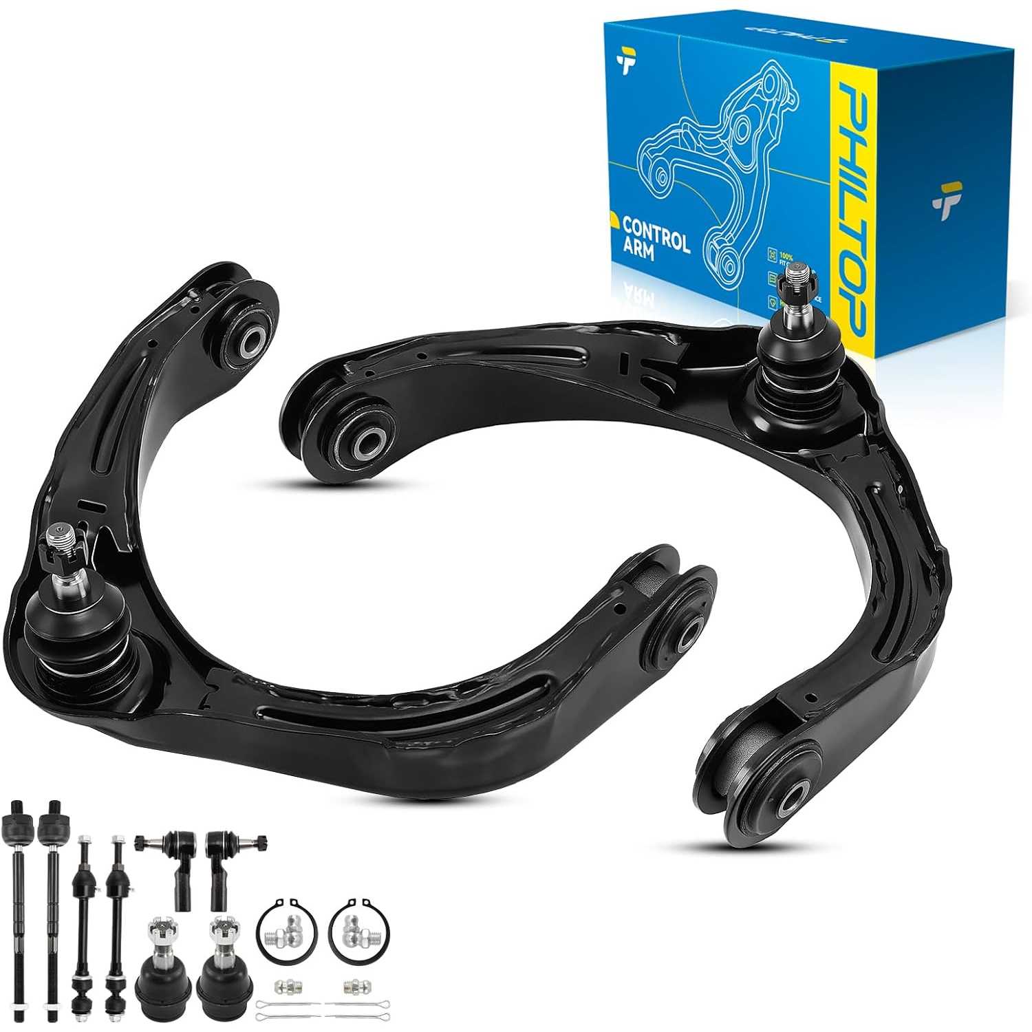 PHILTOP Set of 10 Front Upper Control Arm & Ball Joint Assembly,Compatible with 2006-2008 Ram 1500