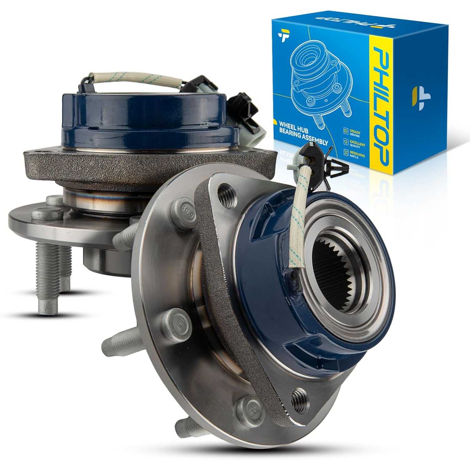 PHILTOP 513236 Front、Rear Wheel Bearing Hub Assembly Fit for Chevrolet Uplander 2006-2008, Buick Terraza 2006-2007, Pontiac Mont