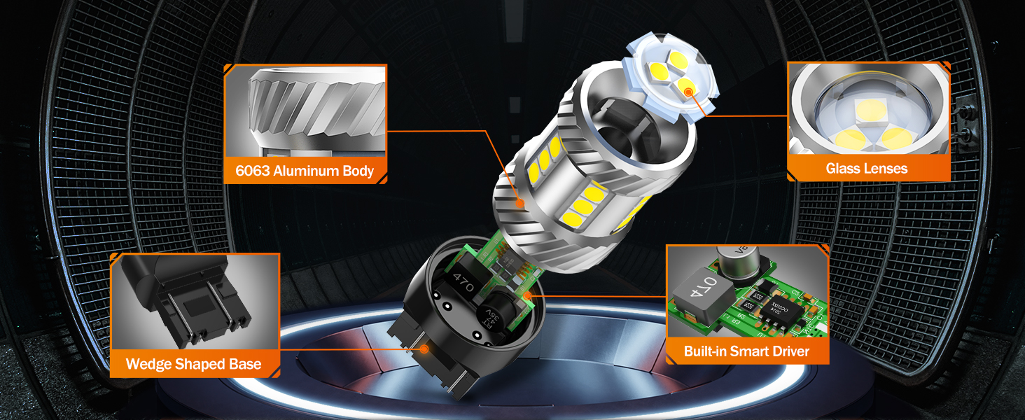 7443 7440 led bulb white reverse light bulb