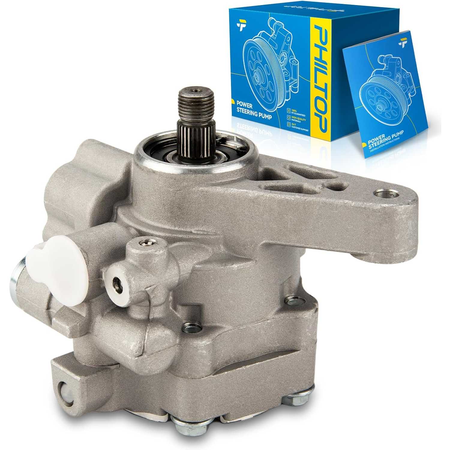 PHILTOP Power Steering Pump 215267, Fit for 2002-2005 Civic 1.7L, 2001 Civic, Power Assist Pump