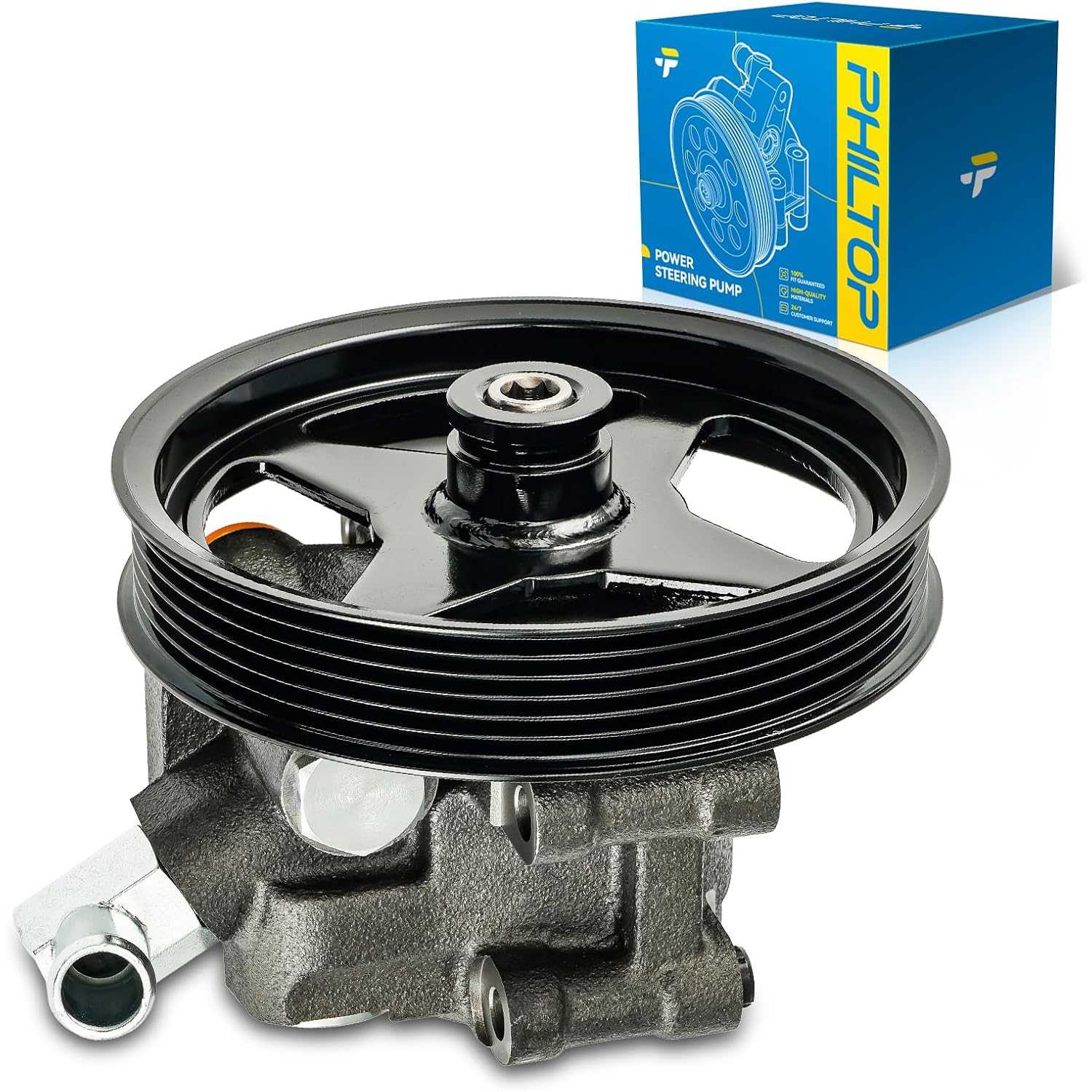 PHILTOP 20-374 Power Steering Pump Pulley Fit For 2008-2011 Crown Victoria; Grand Marquis; Town Car, OE Replace# 20374, 8W7Z3A67