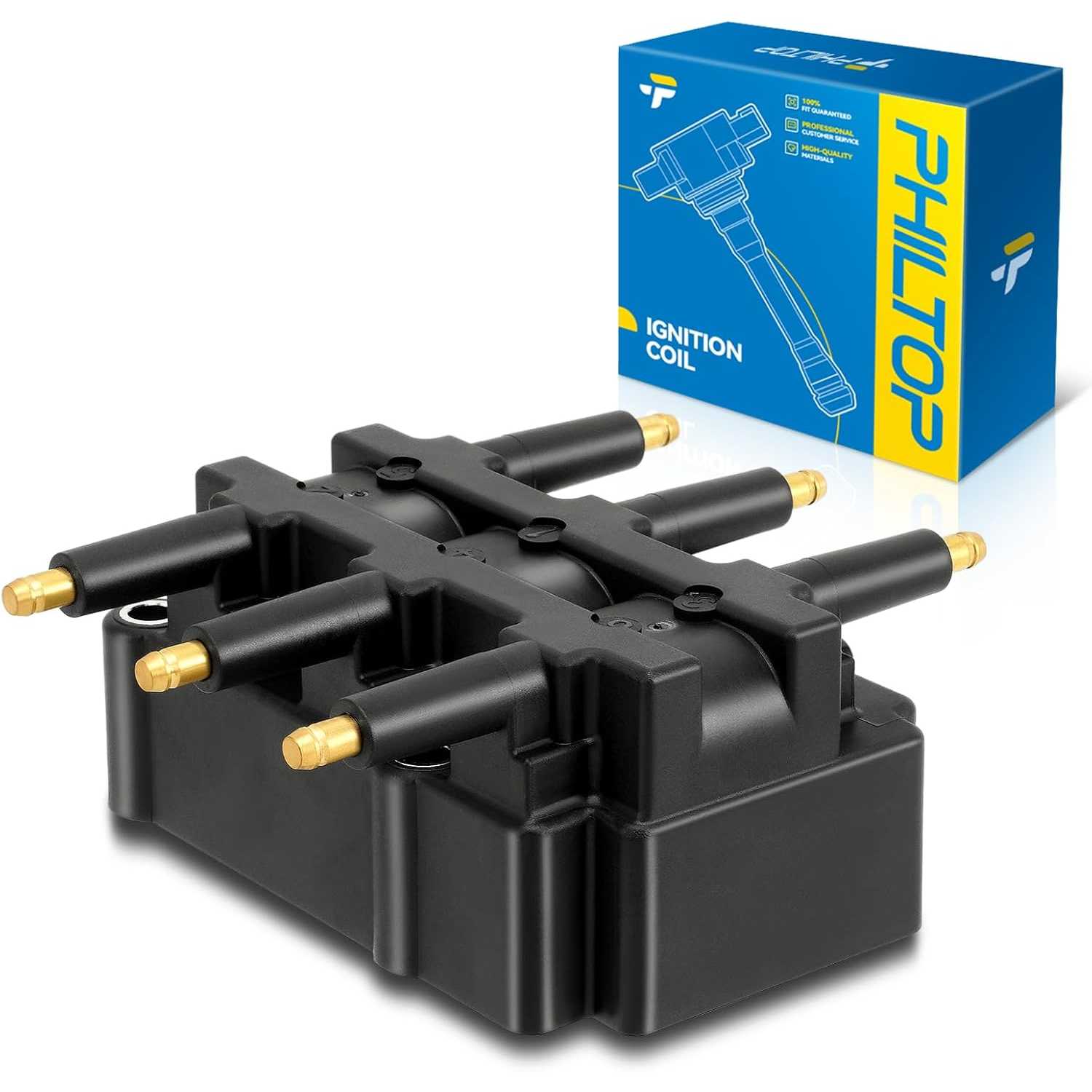 PHILTOP UF305 Ignition Coil Pack Compatible with 2007-2011 Wrangler, 2001-2010 Town & Country Grand Caravan, 2001-2007 Carav