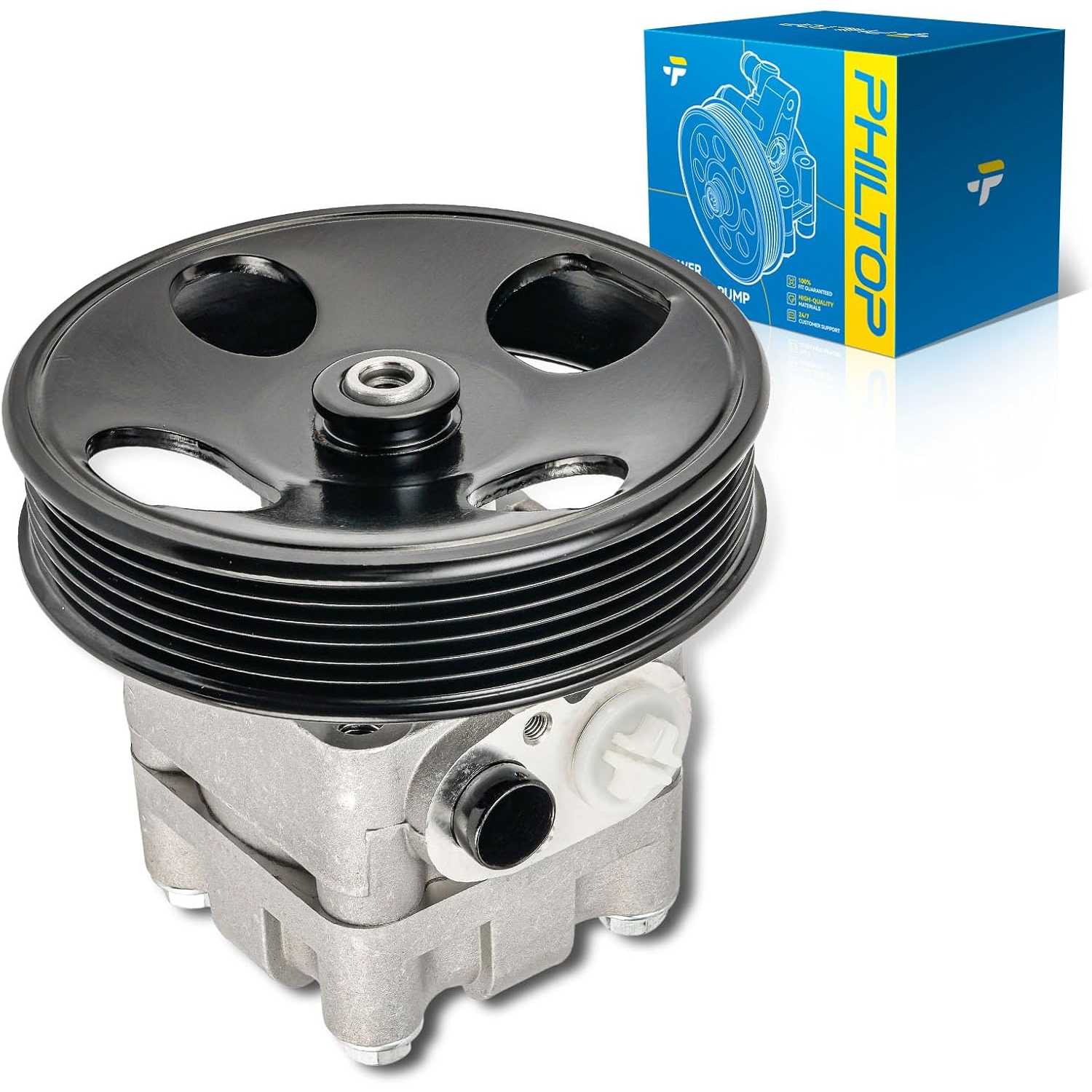 PHILTOP 215284 Power Steering Pump Pulley, Fit for 2001-2004 Pathfinder, 2001-2003 QX4, Replace# 215284、491104W000、491104W015