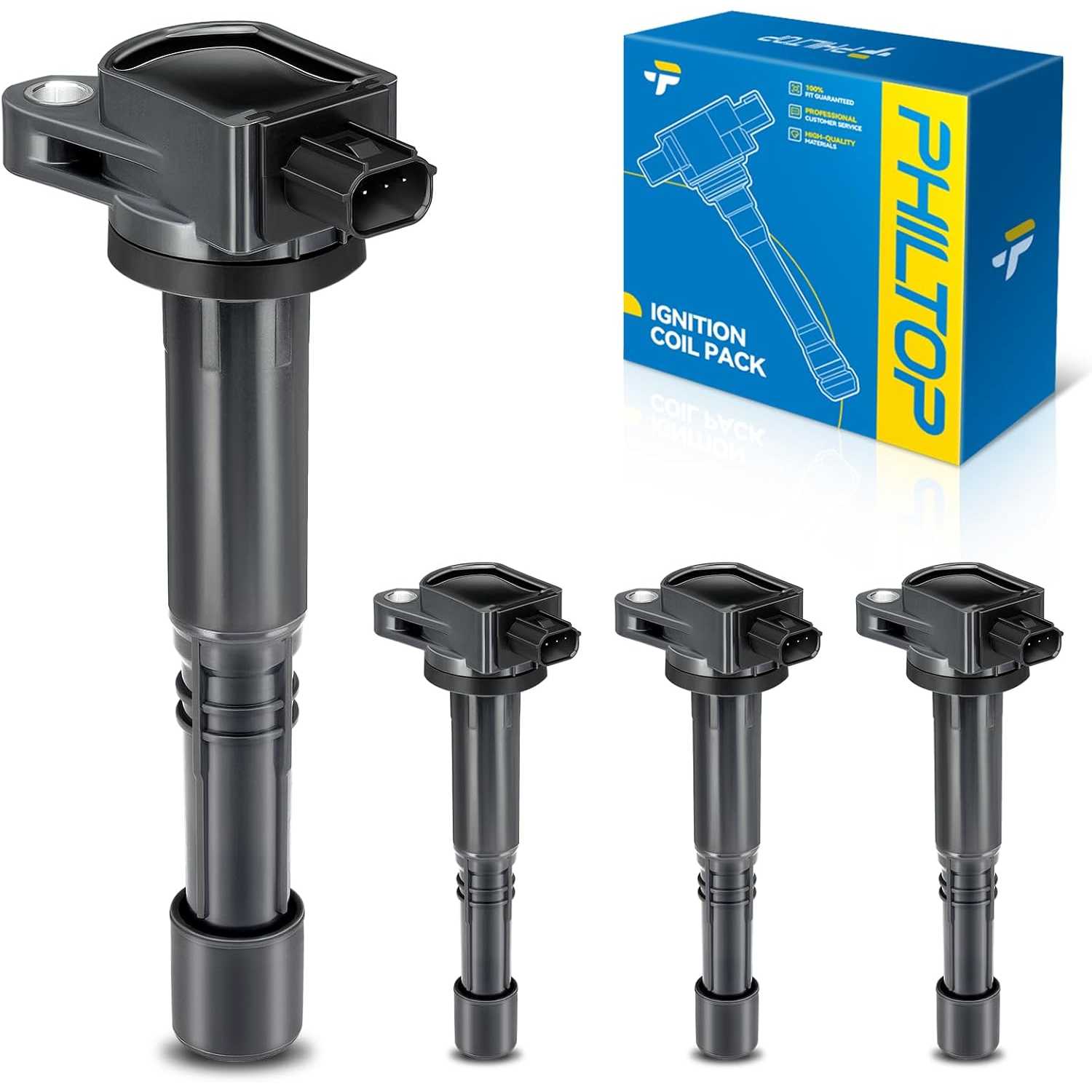 PHILTOP UF602 Ignition Coil Pack, Compatble with 2010-2014 CR-V, 2008-2012 Accord, 2012-2015 Civic, 2012-2015 Crosstour, 2013-20