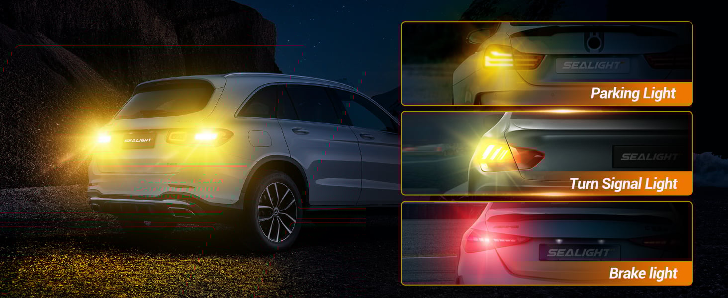 SEALIGHT 3156 3157 LED Bulb Amber Yellow Turn Signal Lights