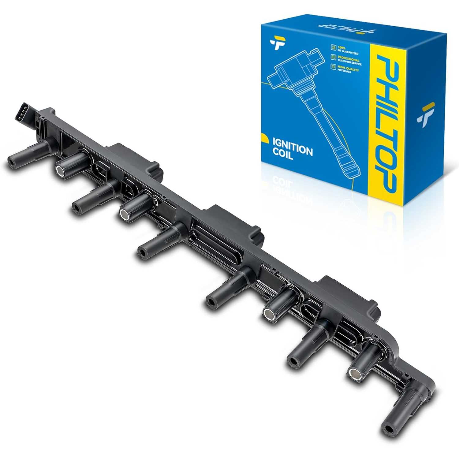PHILTOP UF296 Ignition Coil Pack Fit for Jeep Grand Cherokee 2000-2004, Wrangler 2000-2006, Cherokee 2000-2001 4.0L