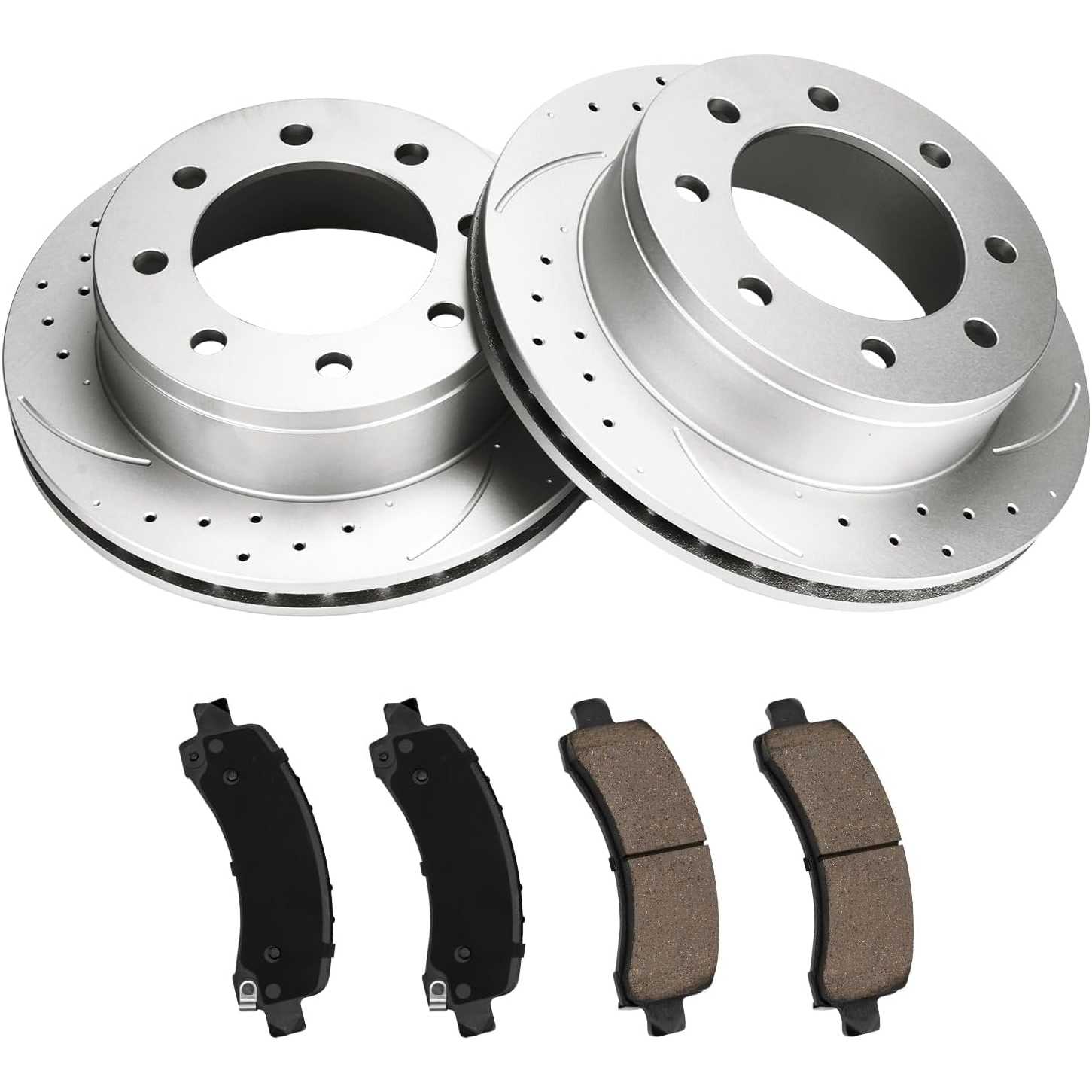 2003-2019 Express 3500/ 2006-2019 Express 2500(More Available) Rear Drilled and Slotted Ceramic Brake Pad & Rotor Kit 7