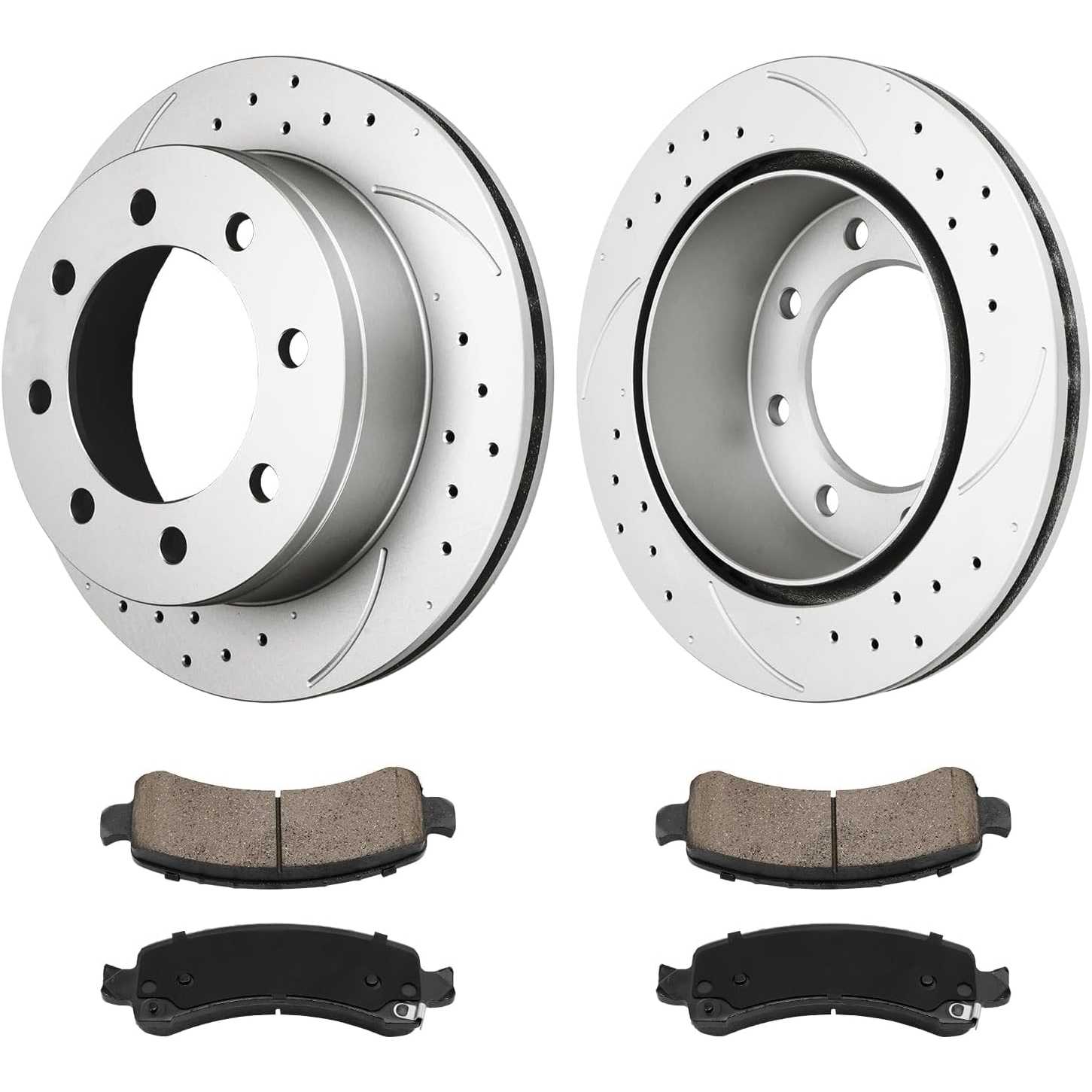 2003-2019 Express 3500/ 2006-2019 Express 2500(More Available) Rear Drilled and Slotted Ceramic Brake Pad & Rotor Kit 0