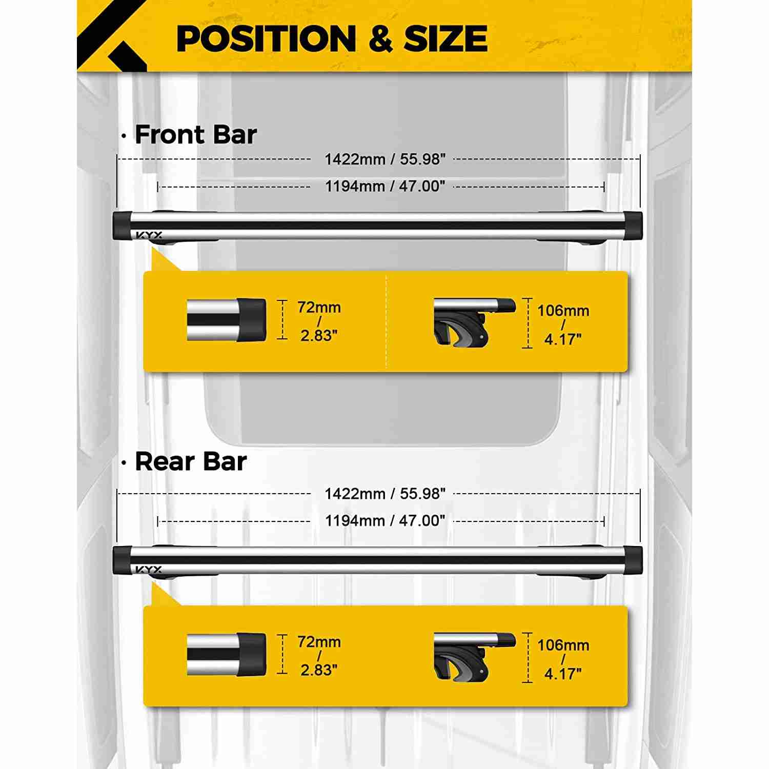 Suncent® 56" Universal Roof Rack Cross Bars 4