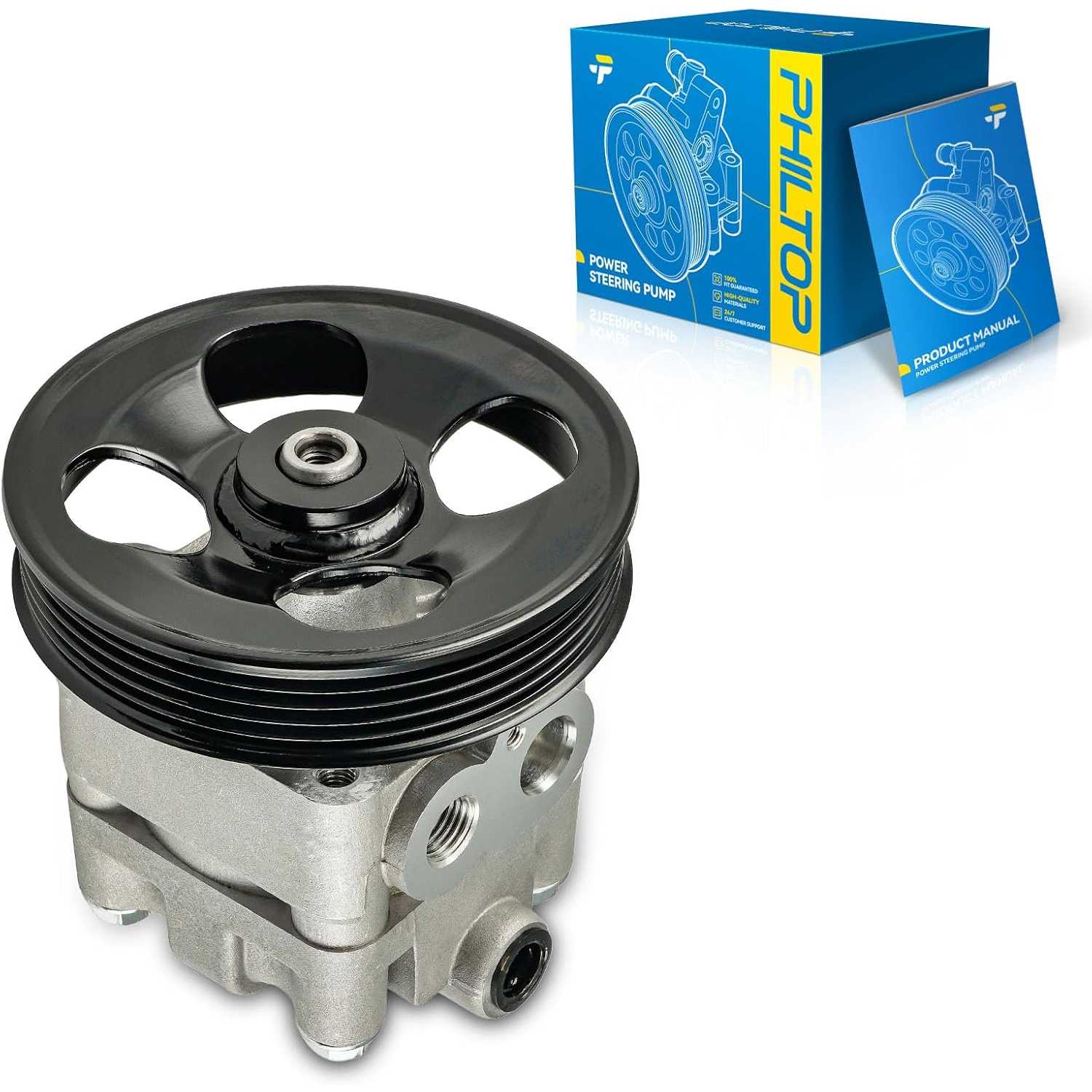 PHILTOP 21-5254 Power Steering Pump Fit For 2000-2004 Outback 2.5L; Legacy, 2003-2006 Baja Naturally Aspirated, Power Steering P