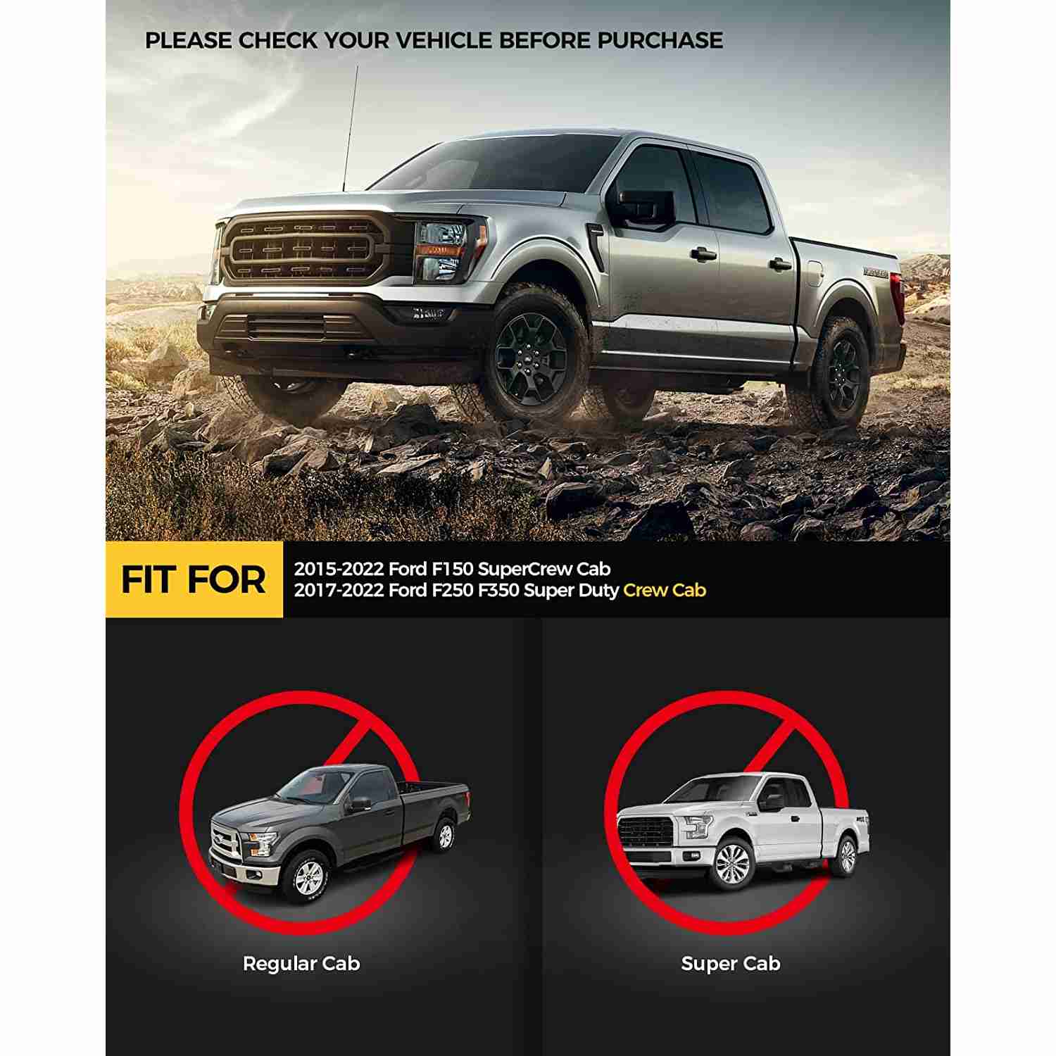 KYX® Running Boards for 2023 Ford F-350 Super Duty Crew Cab 1