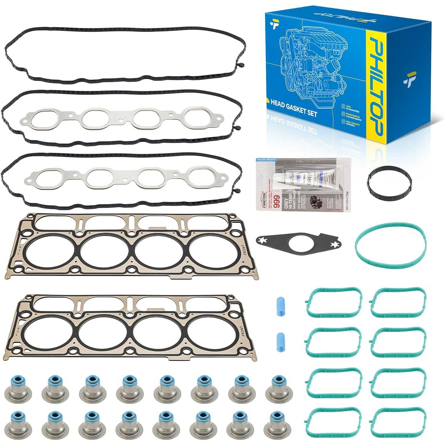 PHILTOP Engine Cylinder Head Gasket Set for Chevy Silverado 1500 2014-2019, Tahoe 2015-2020, GMC Sierra 1500 2014-2018, Suburban