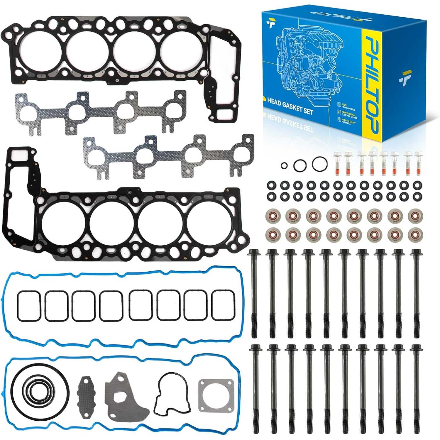 PHILTOP HS26157PT Head Gasket Set Fit for Dodge Ram 1500 2002-2003, Dakota Durango 2000-2003, Jeep Grand Cherokee 1999-2003, for