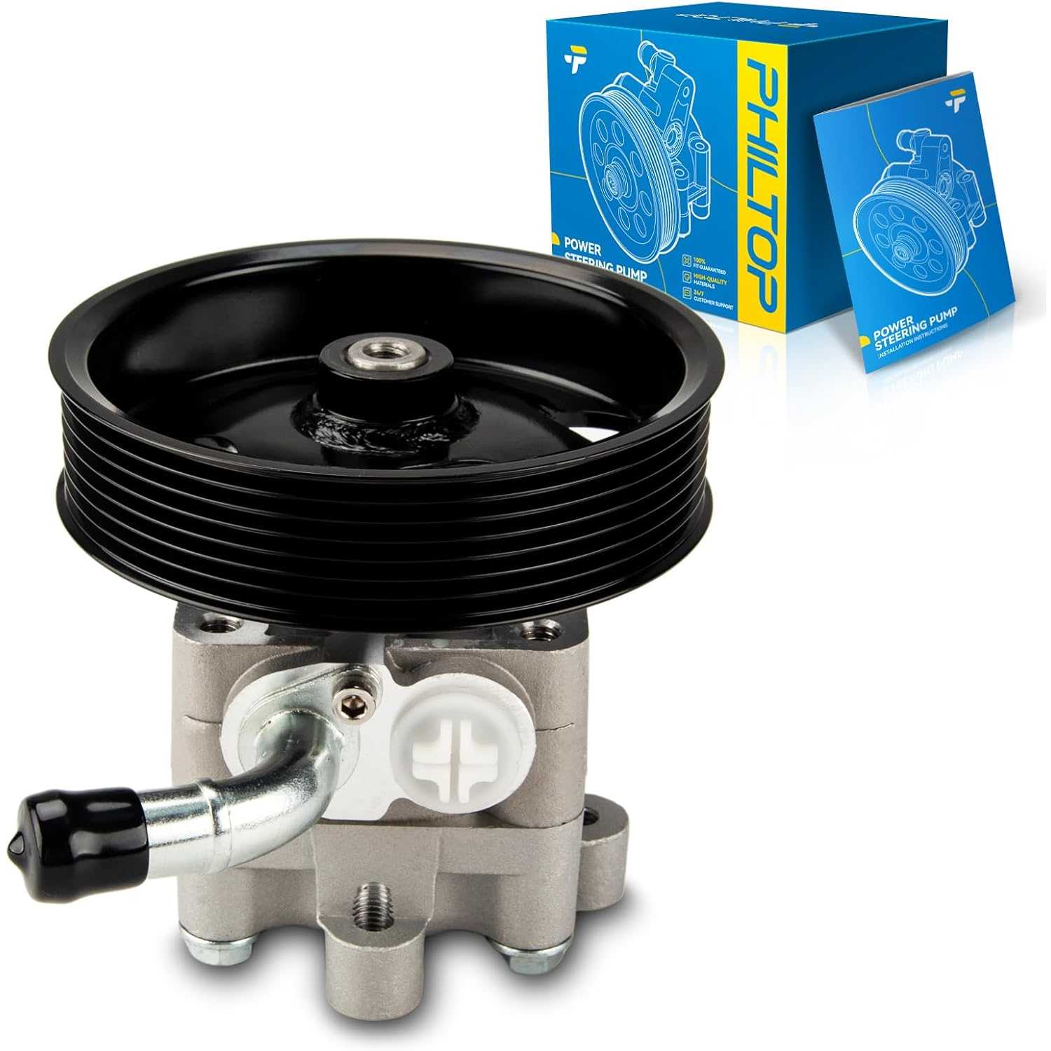 PHILTOP Power Steering Pump 21-5485 with Pulley, for 2009-2014 Murano, Maxima, 2007-2012 Altima 3.5L, OE# 491101AA0A、49110JA100、