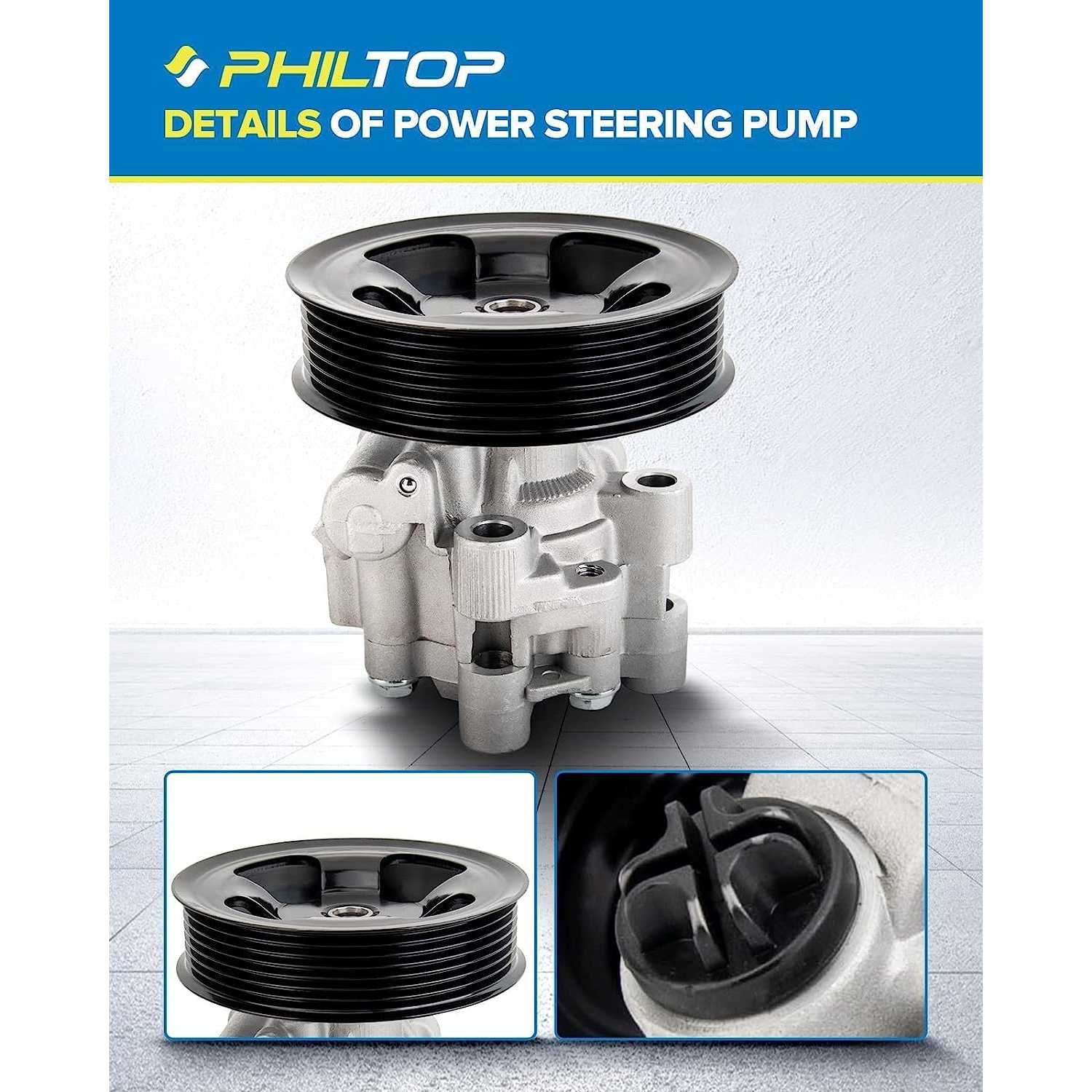 Suncent Power Steering Pump 20-2402 OE Replacement for 200 2011-2014 2.4L, Sebring 2007-2010 2.4L, Avenger 2008-2014 2.4L 2