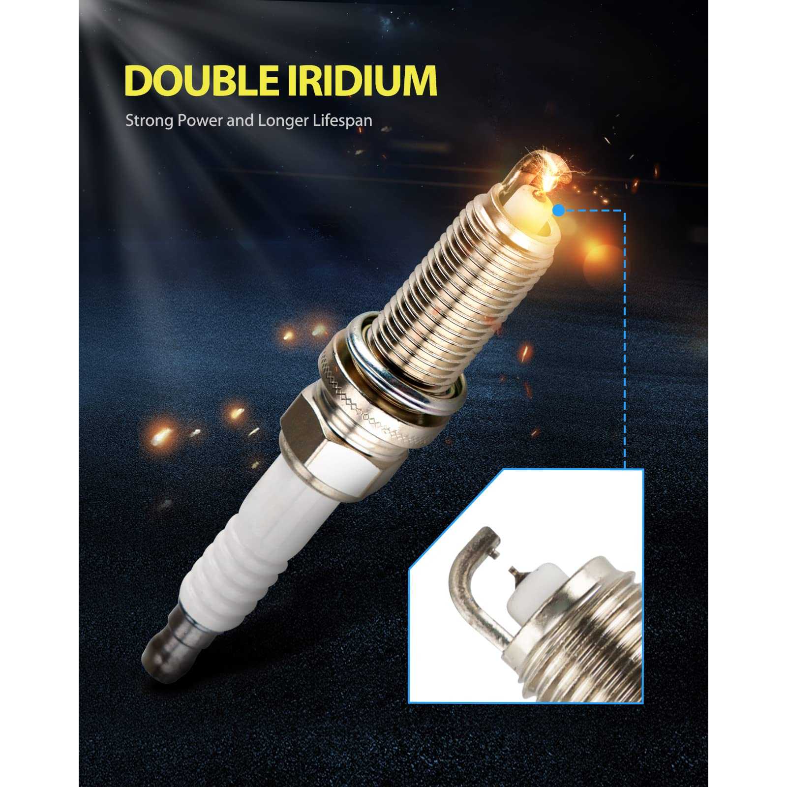 PHILTOP® 4912 Double Iridium Spark Plugs 4PCS for 2011 Toyota Corolla 1