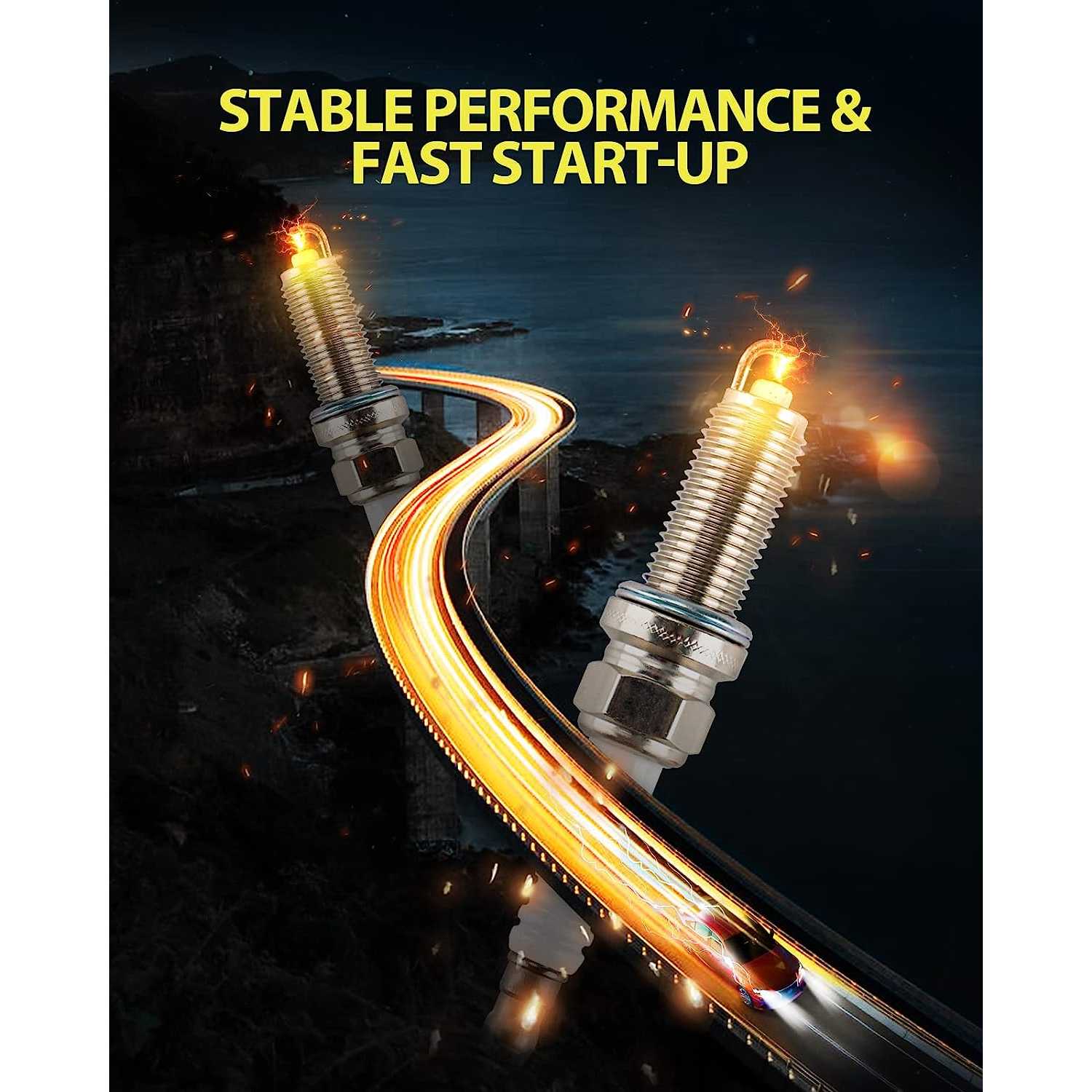 PHILTOP® 4912 Double Iridium Spark Plugs 4PCS for 2011 Toyota Corolla 4