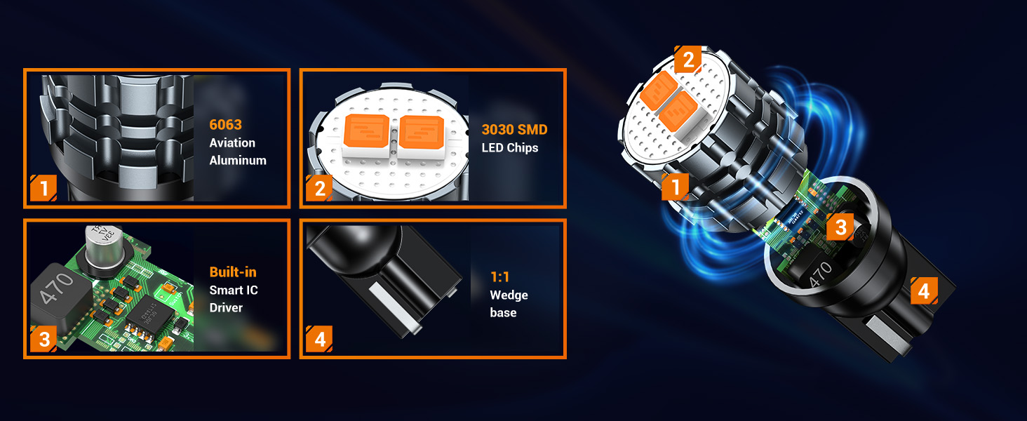 sealight 194 led bulb 168 T10 led light bulb license plate bulb W5W 2825 Dome Map Door Courtesy 