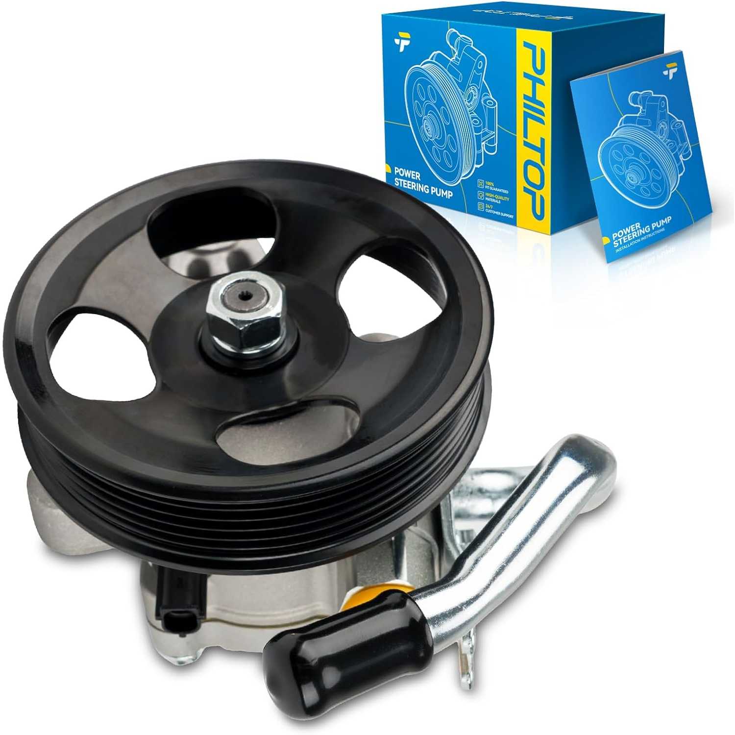 PHILTOP 21-5180 Power Steering Pump with Pulley for Sedona 2006 2007 2008 2009 2010 2011 2012 2014, Entourage 2007 2008, Power S