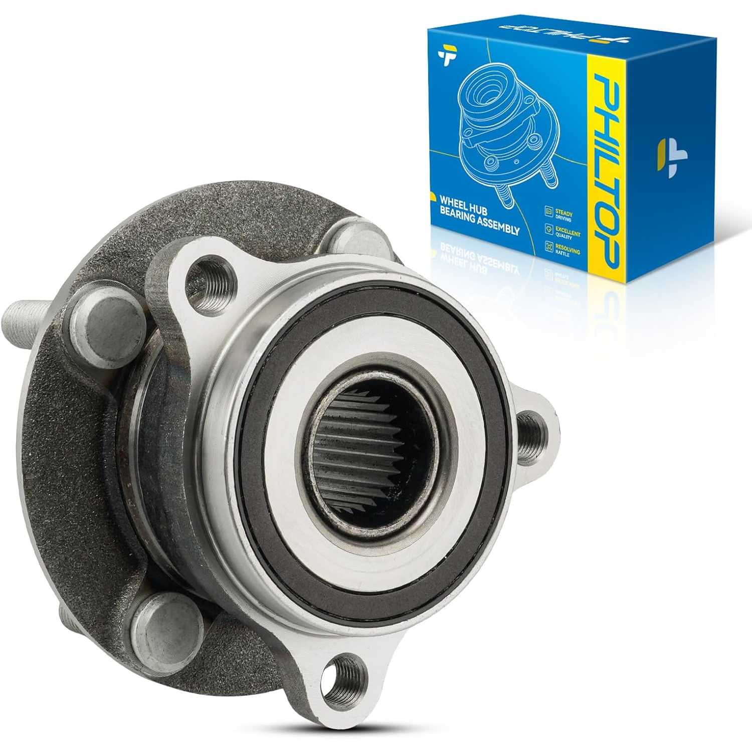 PHILTOP 513432 Front Wheel Hub Assembly Fit for 2017-2018 Toyota Yaris iA, 2019-2020 Toyota Yaris, 2016 Scion iA, Wheel Hub Bear