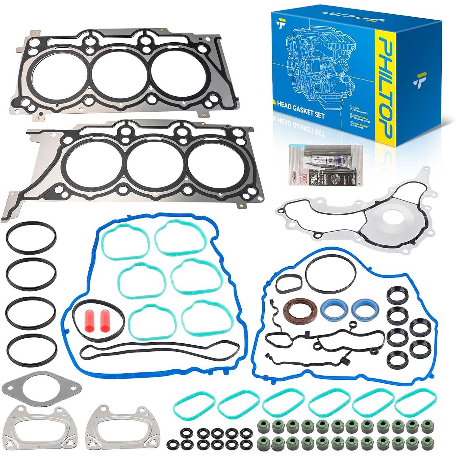 PHILTOP 26541 PT, HS 26541 PT Head Gasket Set Fit for Wrangler 2012-2017,Grand Caravan 2011-2020,Grand Cherokee 2011-2015,Charge
