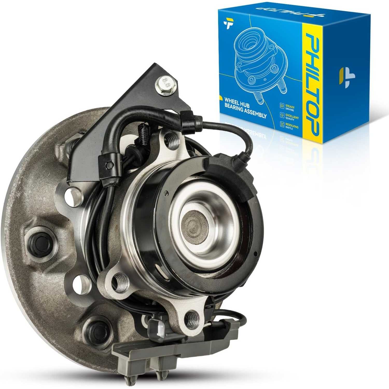 PHILTOP 515108 RWD Front Left Wheel Bearing Fit for 2004-2008 Chevy Colorado, 2004-2008 GMC Canyon, 2007-2008 Isuzu i-370, 6 Lug