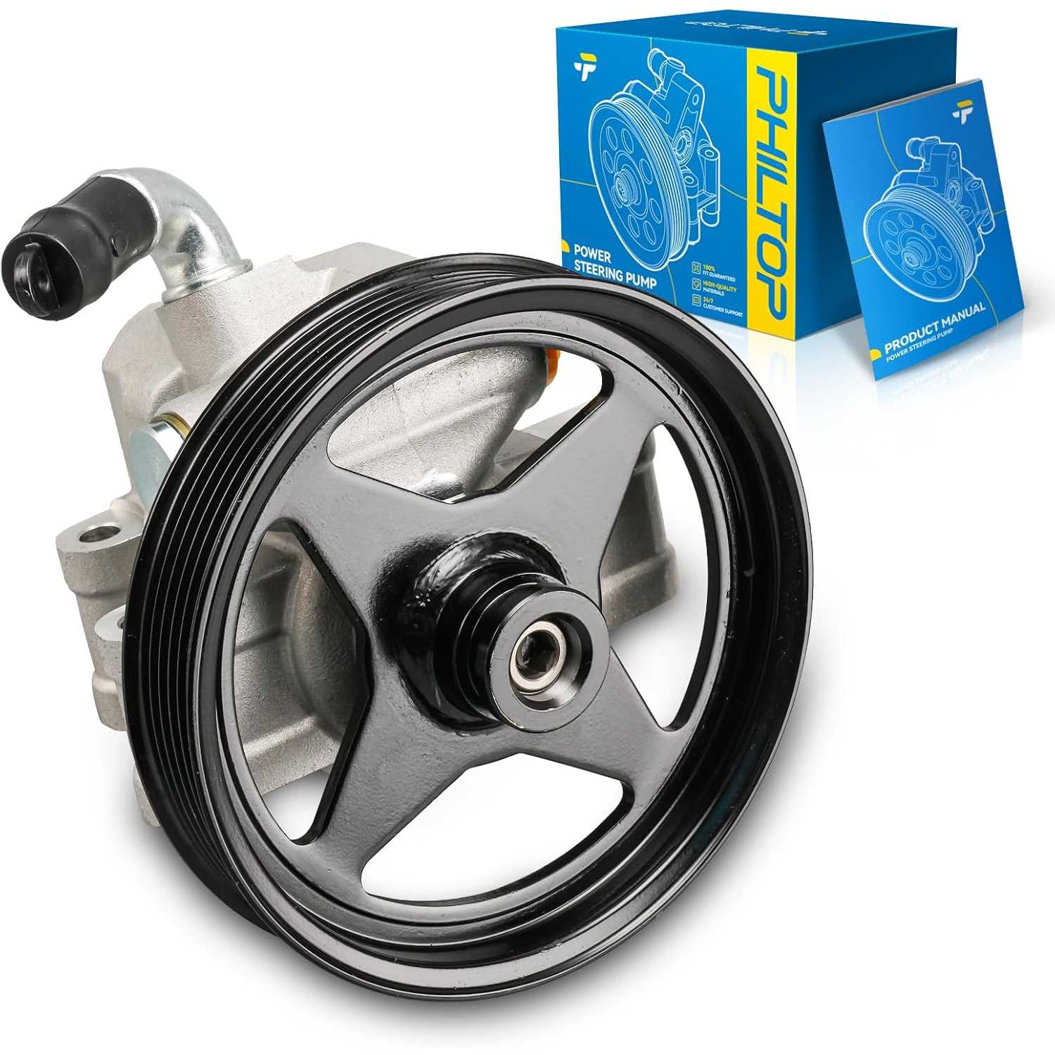 PHILTOP Power Steering Pump 20298P1, Fit for 2004-2007 Grand Marquis, 2004-2007 Crown Victoria, 2006 Town Car, 2003-2005 Town Ca