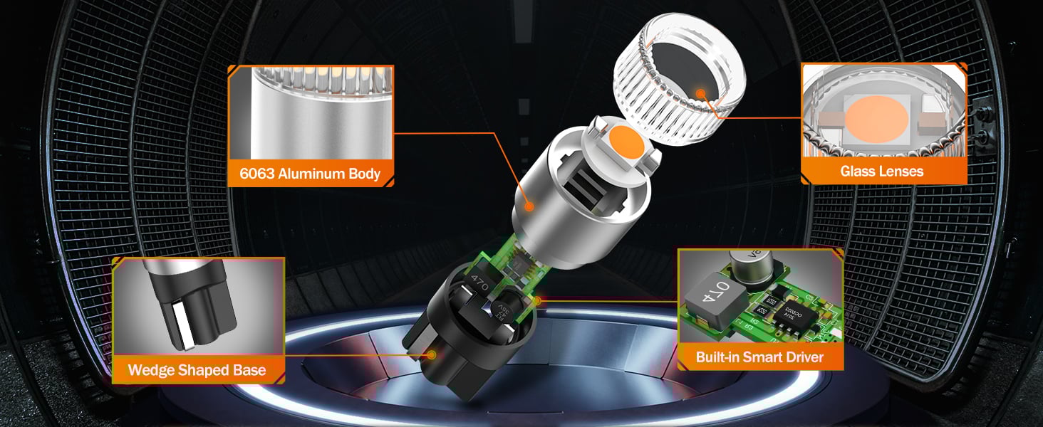 sealight 194 led bulb amber yellow