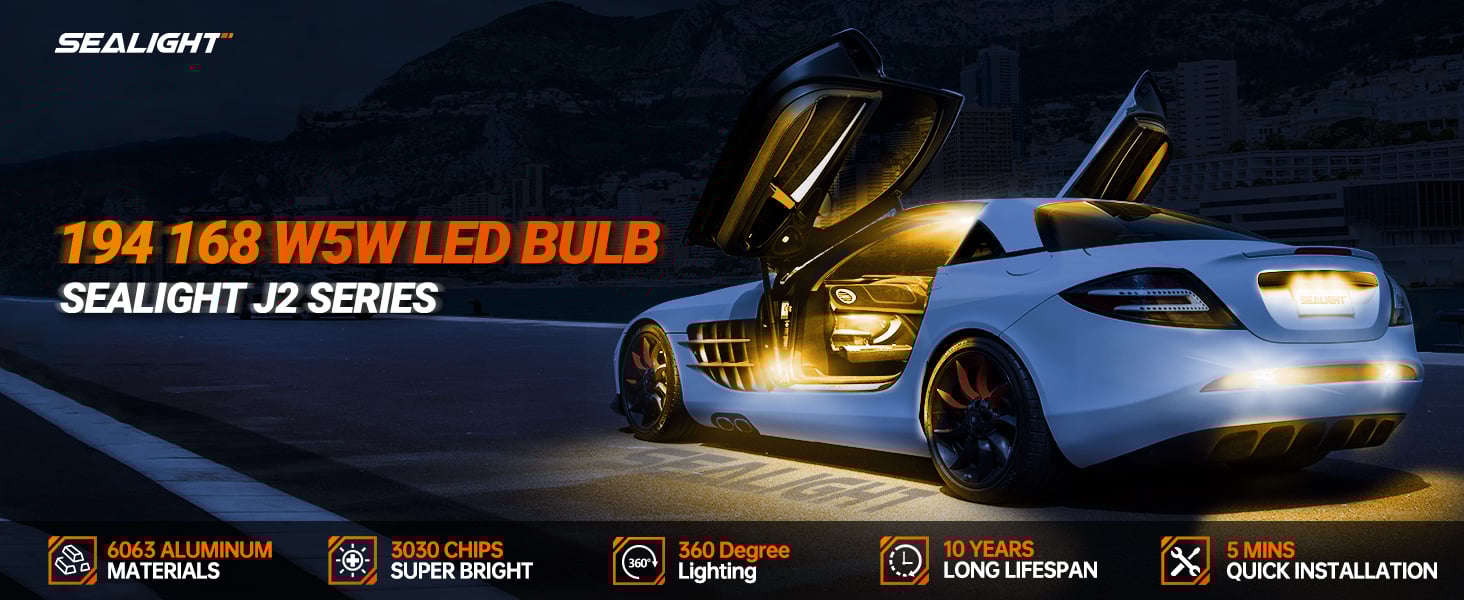 sealight 194 168 w5w led bulb