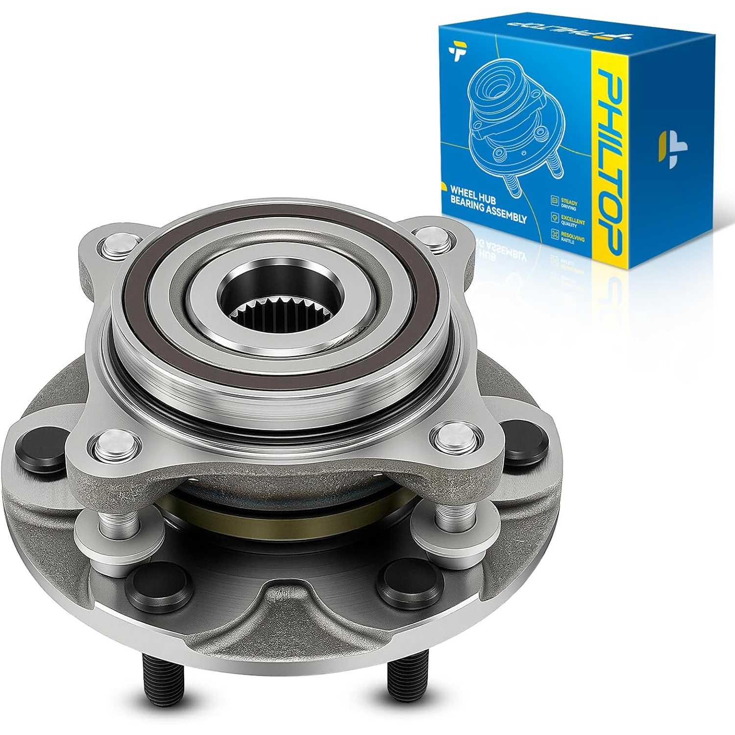 PHILTOP 950001/515201 4WD Front Wheel Hub Assembly Fit for Toyota Tacoma 2005-2021, Toyota 4Runner 2003-2021, Lexus GX460 2010-2