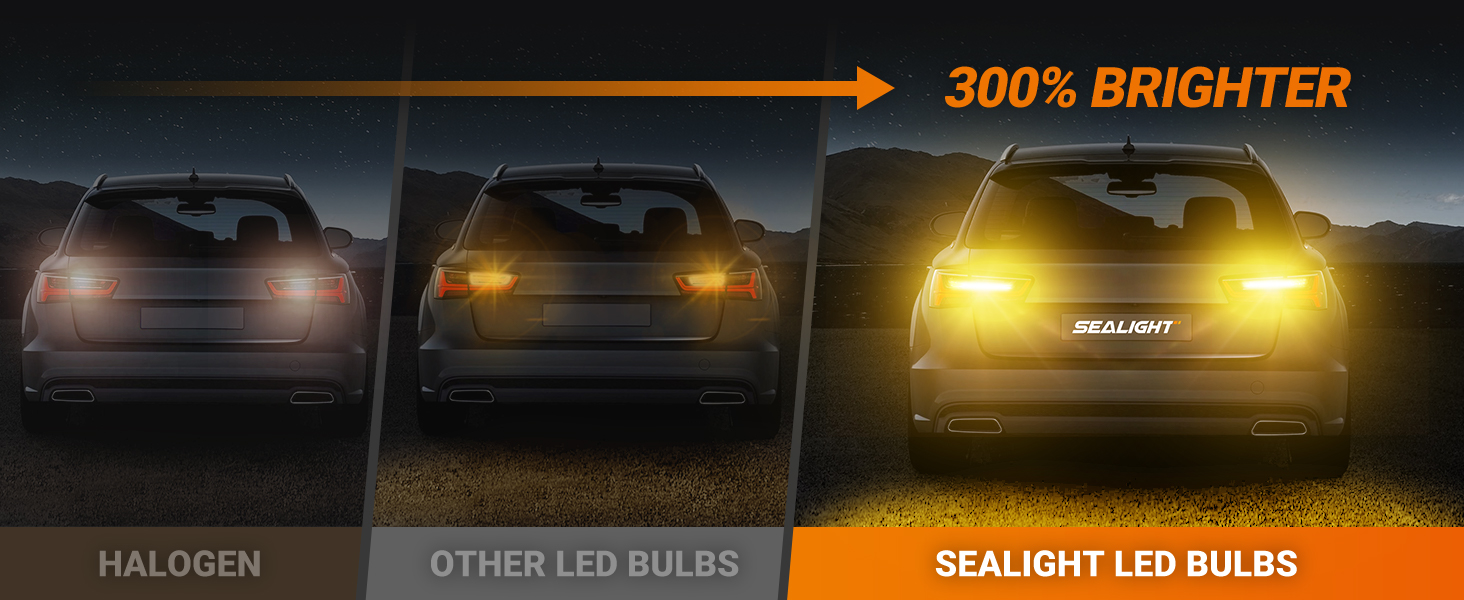 SEALIGHT 3156 3157 LED Bulb Amber Yellow Turn Signal Lights