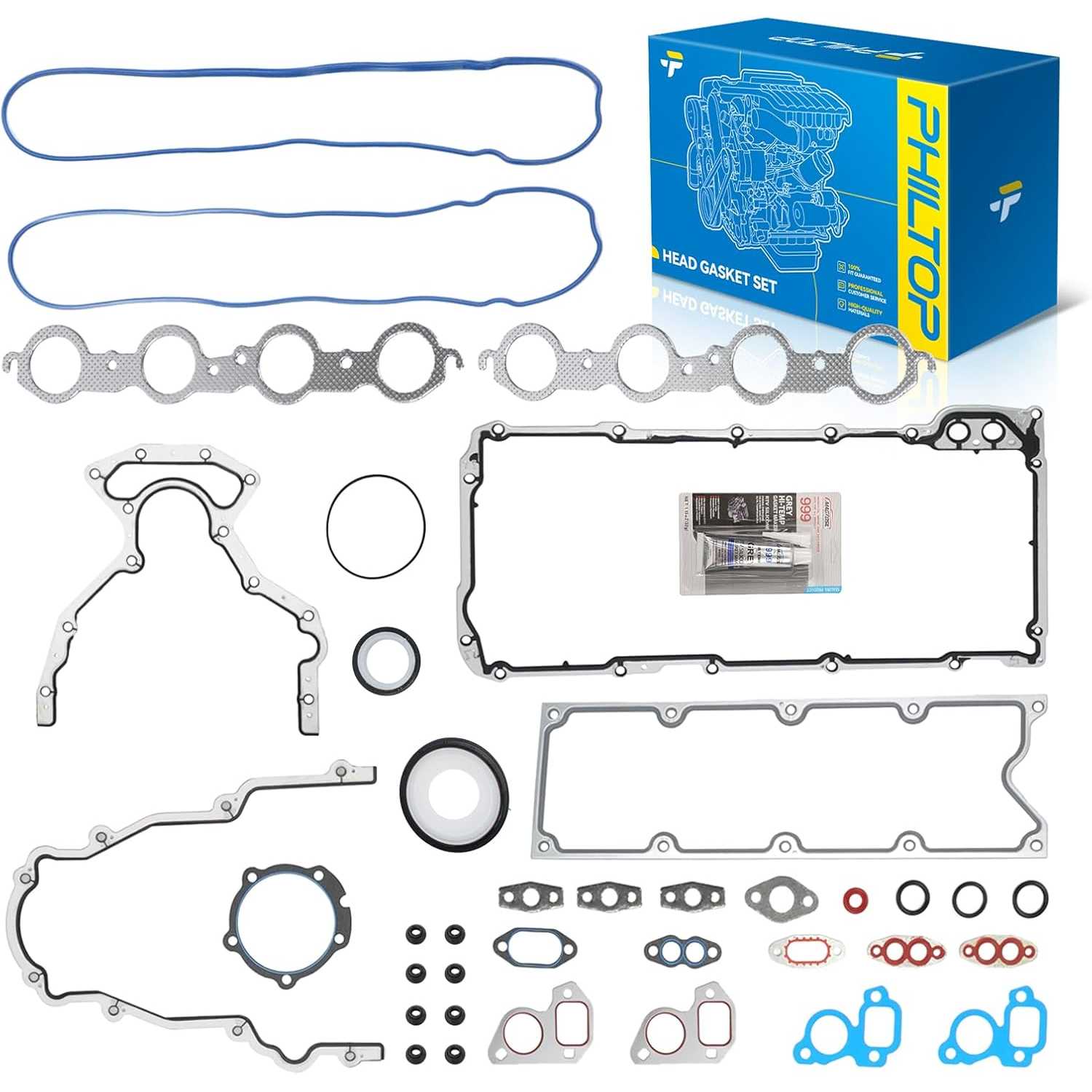 PHILTOP GEN 3 III LS Head Gasket Set Fit for Chevy Silverado 1500 2002-2006 2008, Silverado 2500 HD 2003-2009, GMC Sierra 1500 2