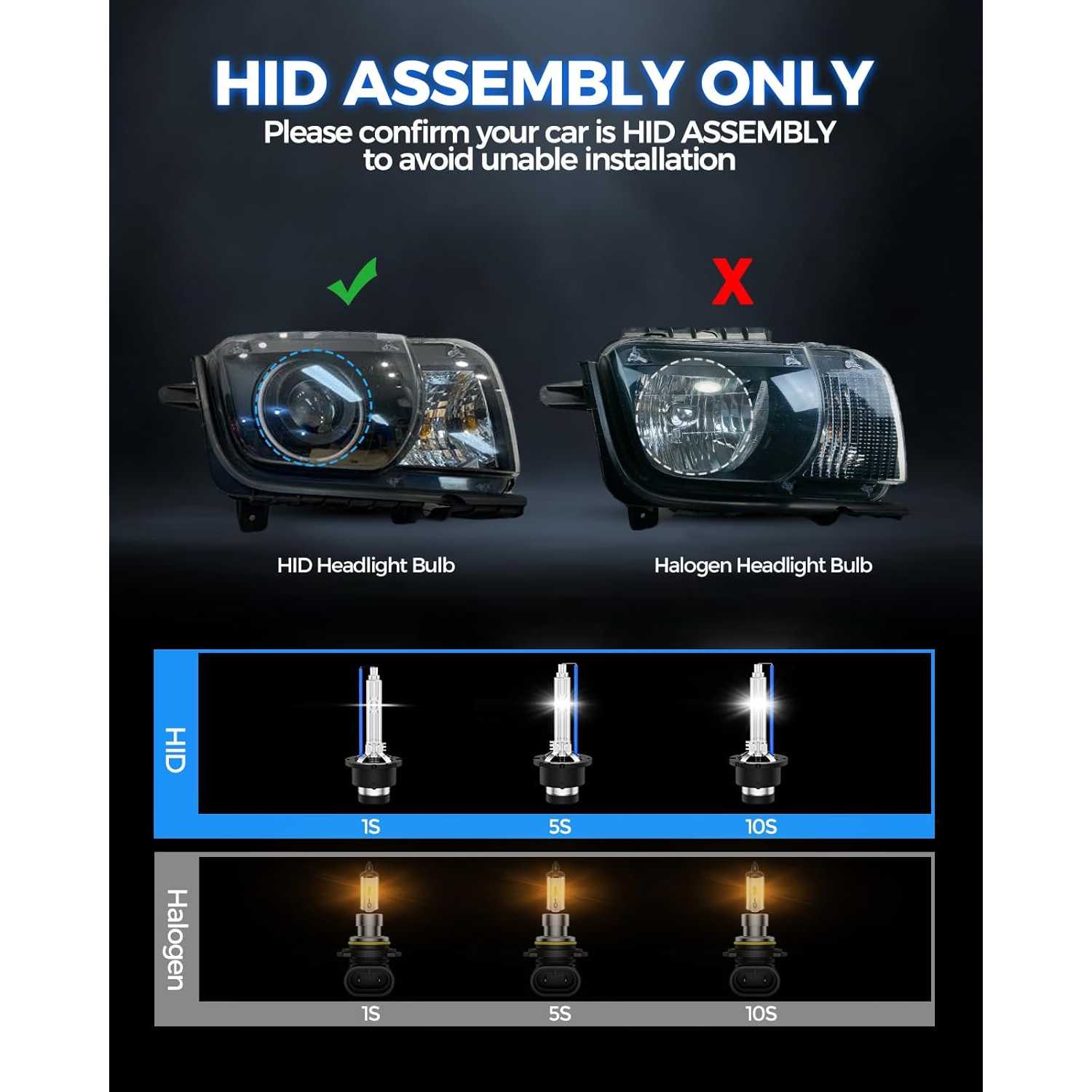 Marsauto️ D4S/D4R 6000K Cool White 35W Xenon HID Headlight