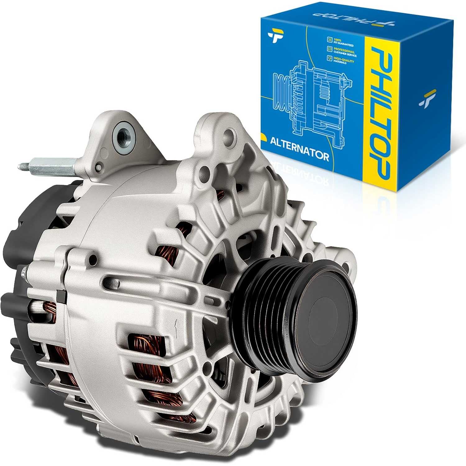 PHILTOP 120A Alternator Compatible with Volkswagen, Audi, Beetle 1999-2006 2010, Jetta 1999-2005, Golf 1999-2006, TT 2000-2006,
