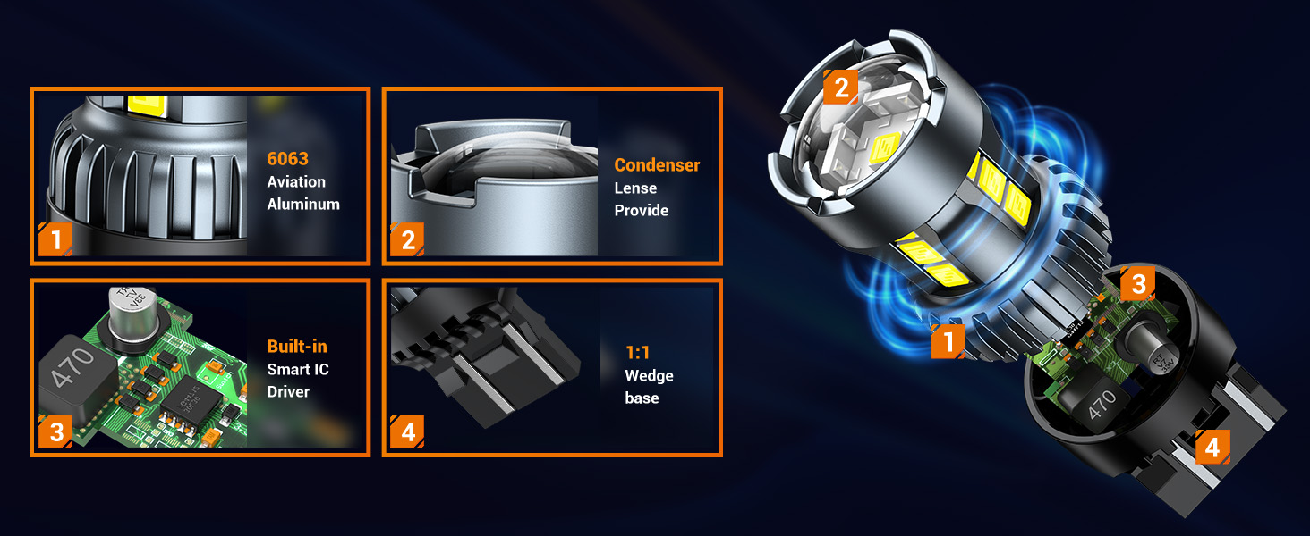 7443 7440 led bulb sealight T20 W21W led light bulb white reverse backup tail light 7441 7444 992