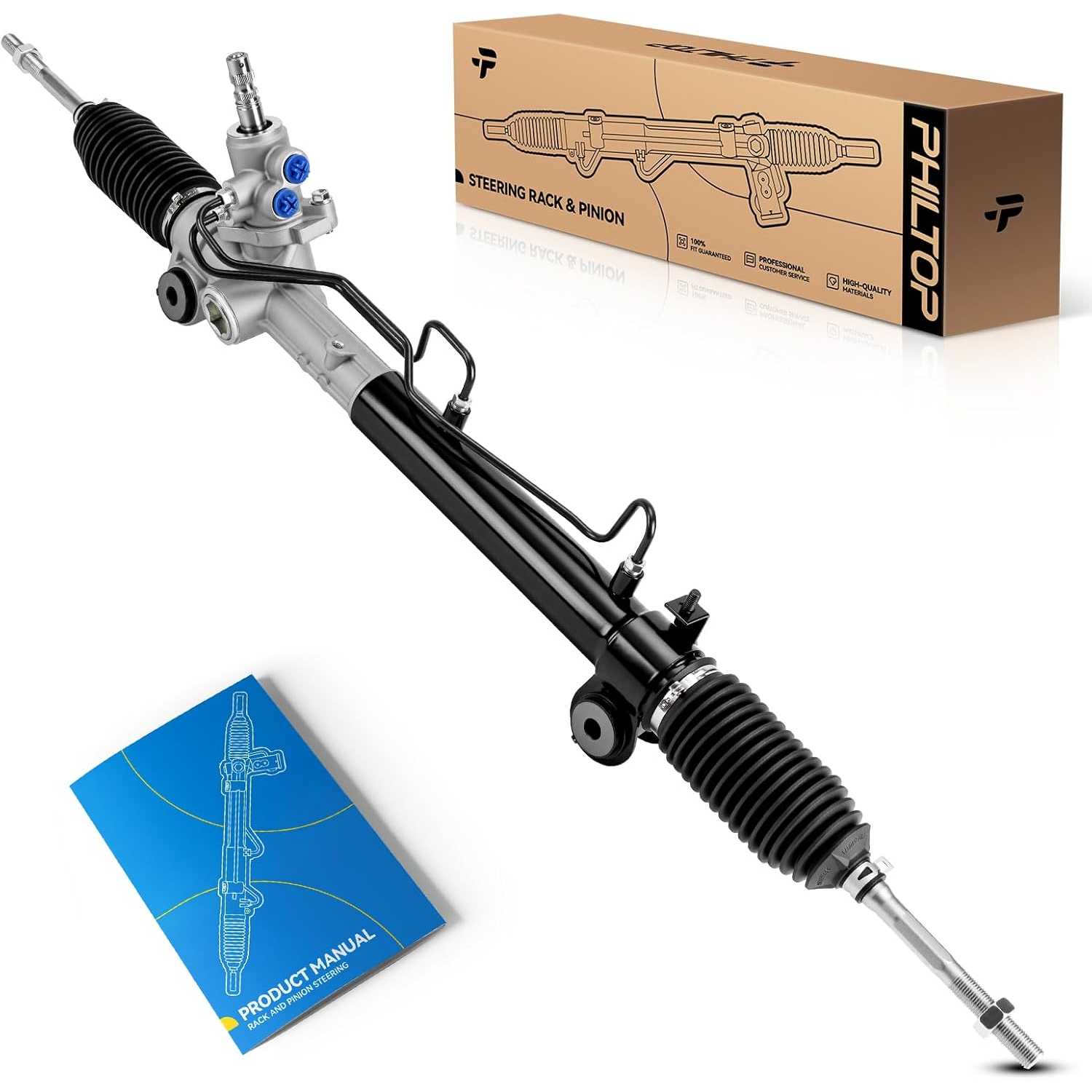 PHILTOP Power Steering Rack and Pinion Assembly Compatible with 2002-2006 Camry 2.4L, 2002-2006 Camry 3.0L Replace 26-2605
