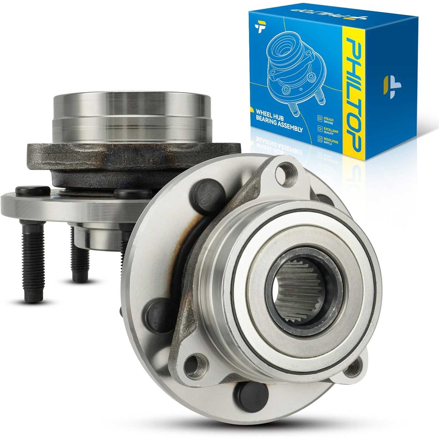 PHILTOP 2pcs Front Wheel Bearing Assembly for 1996-2007 Ford Taurus, 1996-2005 Mercury Sable, 1995-2002 Lincoln Continental Whee